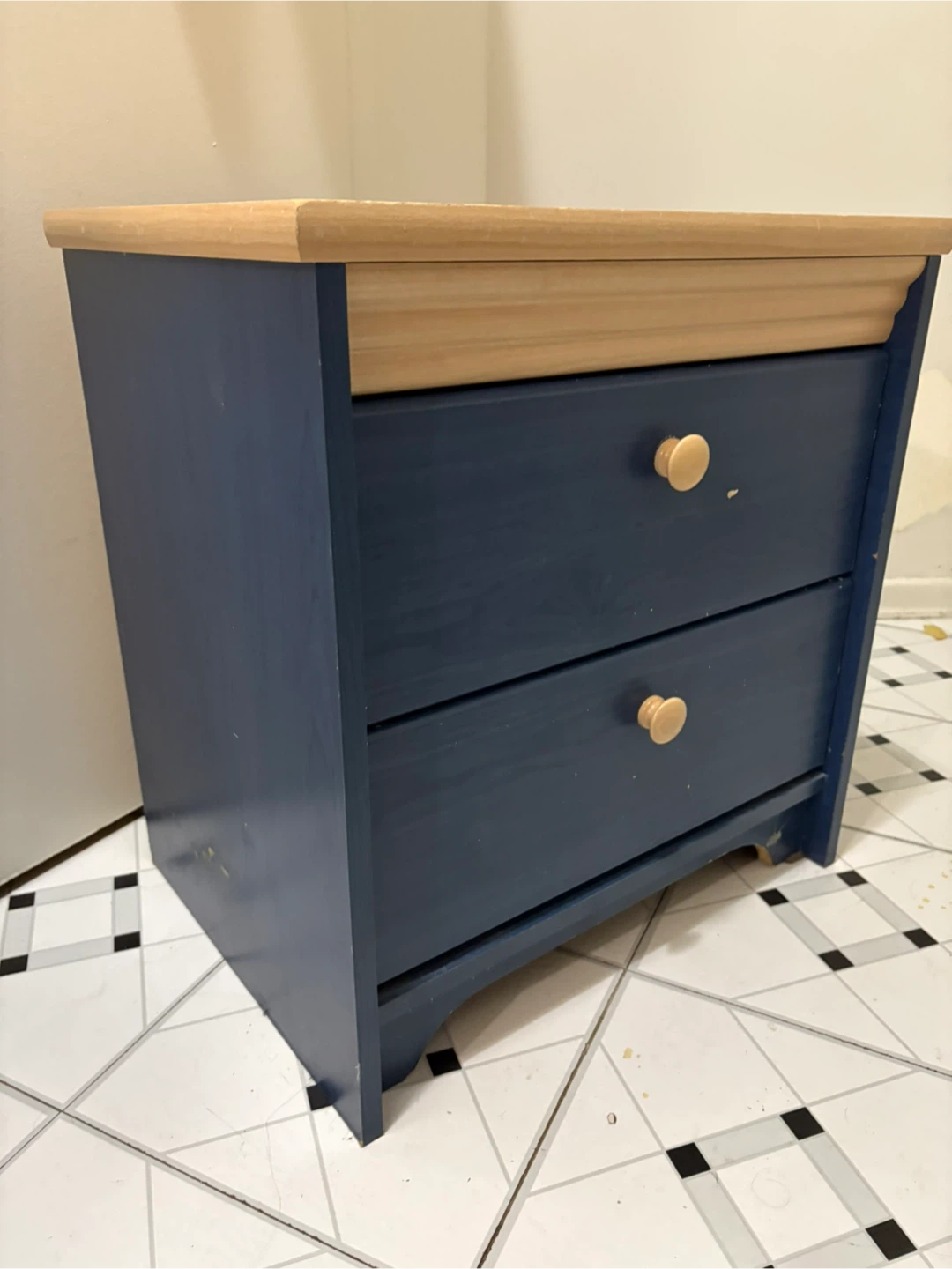 Blue Painted Nightstand