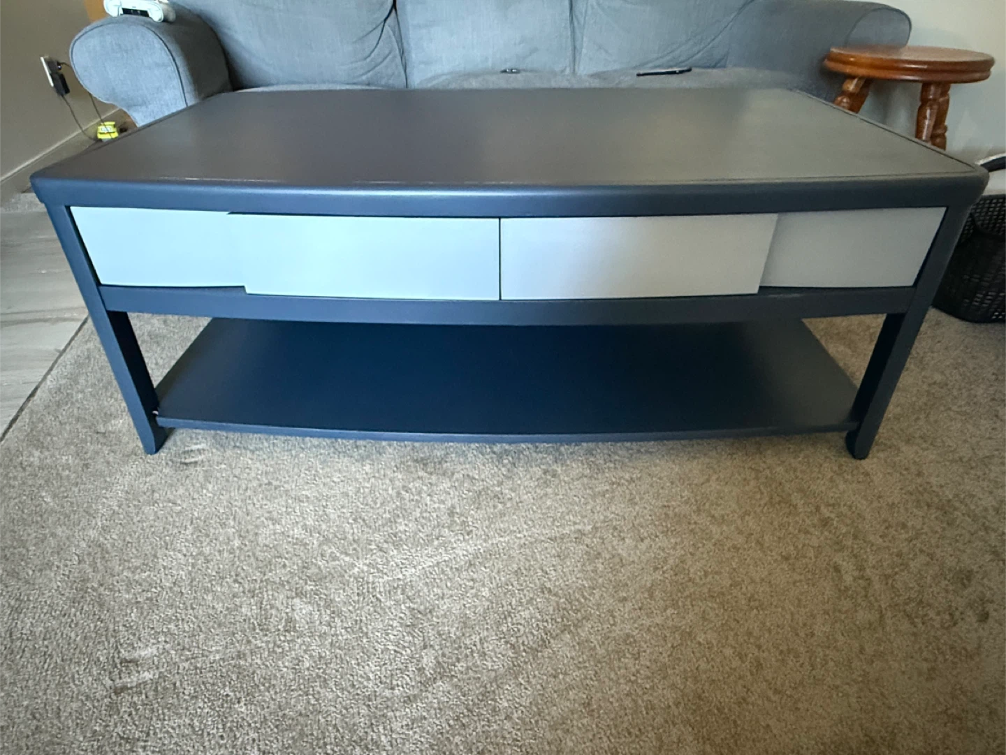 Cobalt Blue & Grey Coffee Table