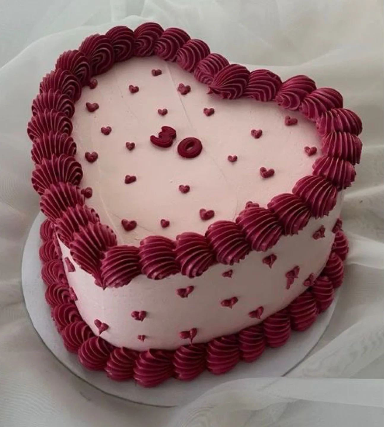 Heart birthday cake