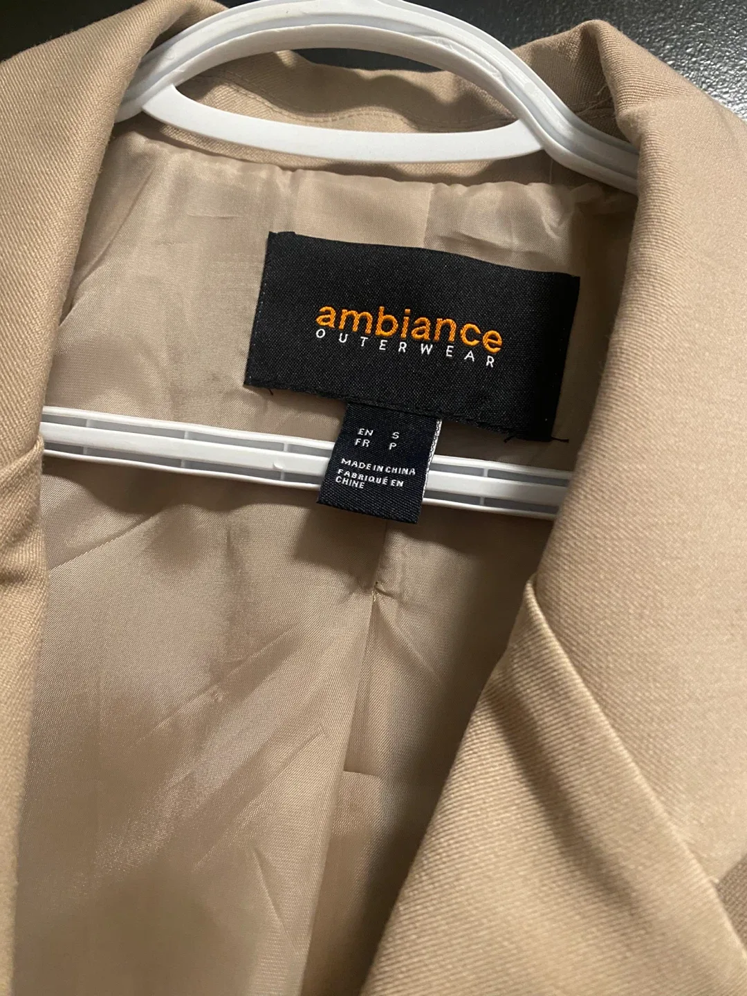 Ambiance Outerwear Beige Blazer - Size Small image indicator(3)
