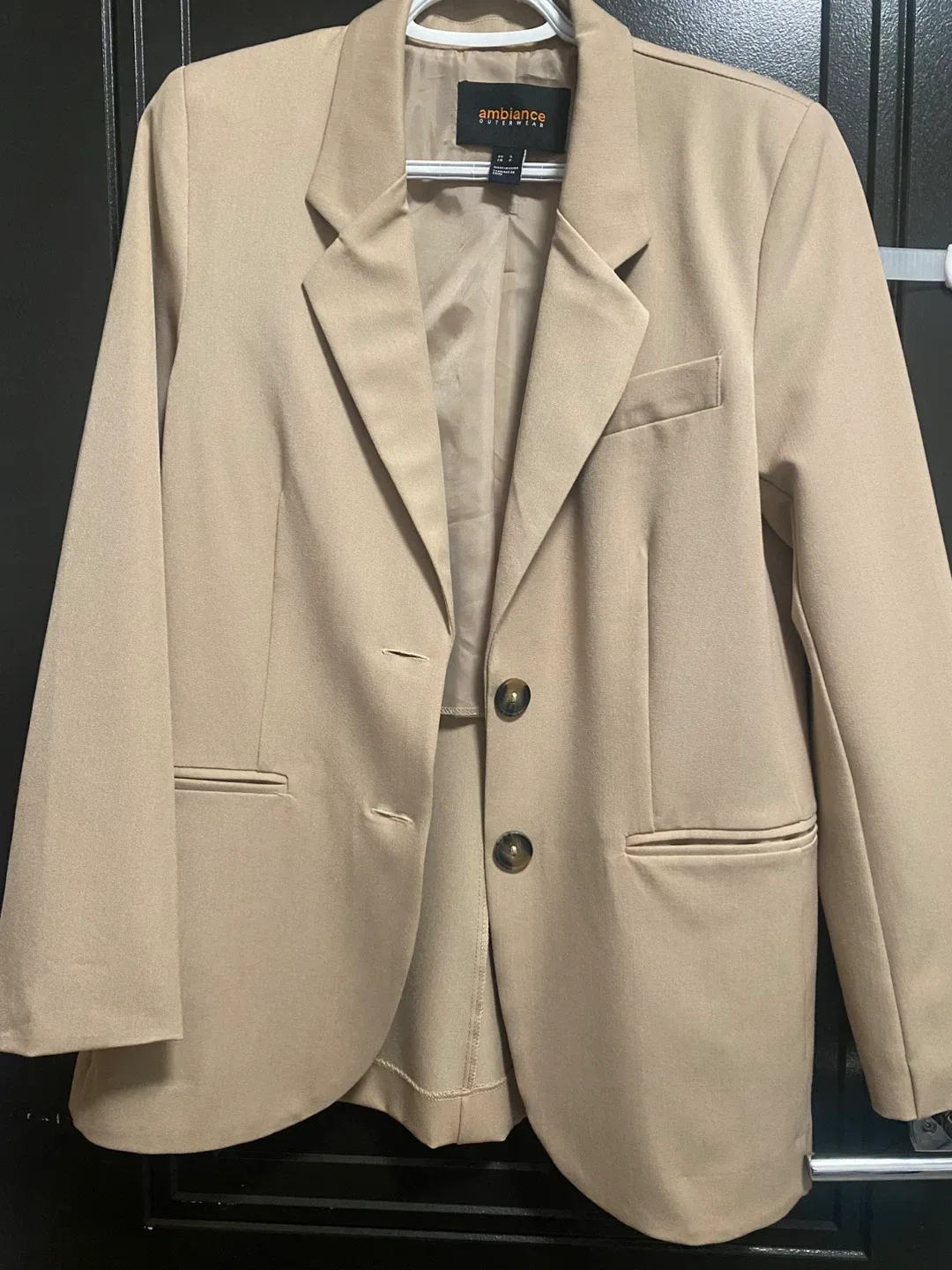 Ambiance Outerwear Beige Blazer - Size Small image indicator(5)