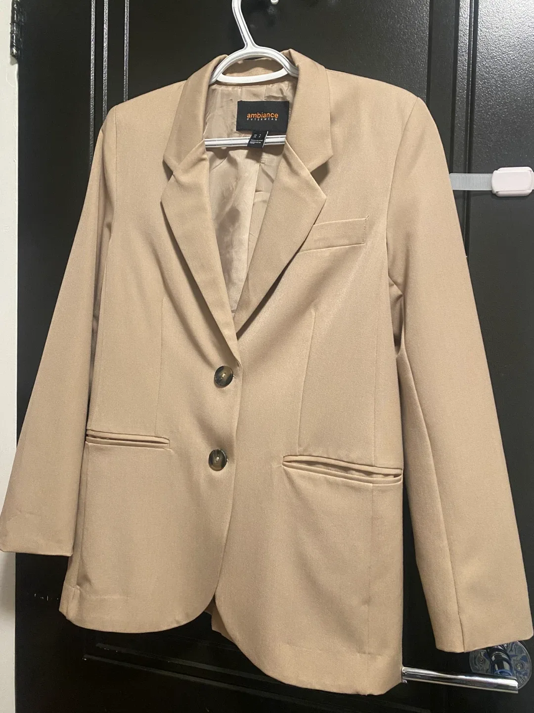 Ambiance Outerwear Beige Blazer - Size Small thumbnail