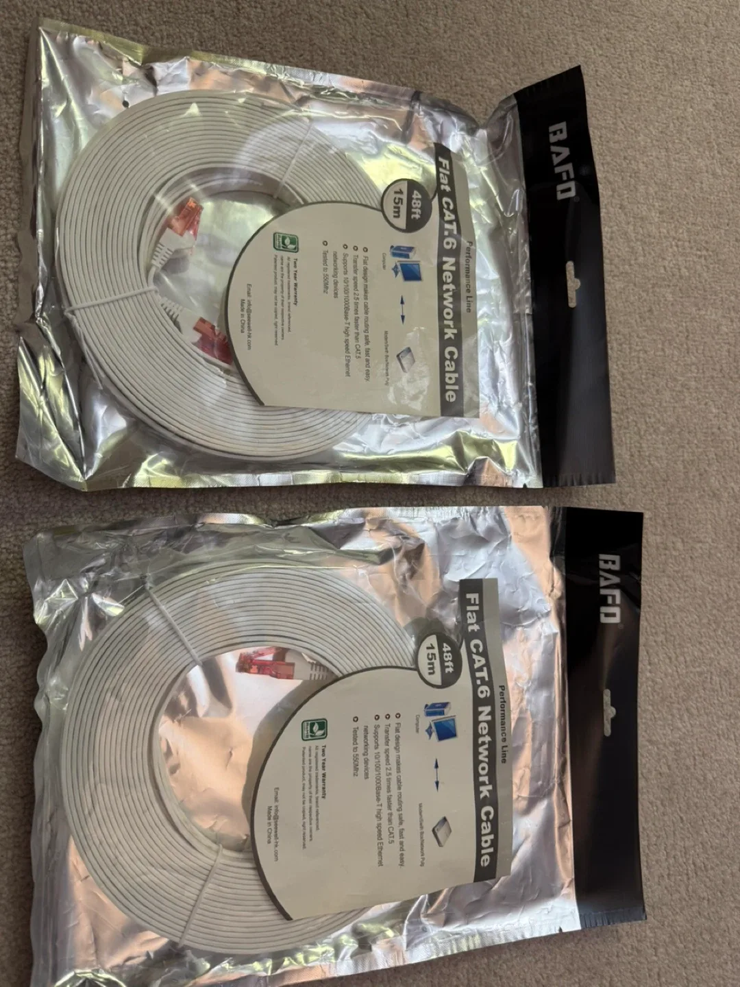 BAFO Flat CAT.6 Network Cable - 48ft/15m thumbnail