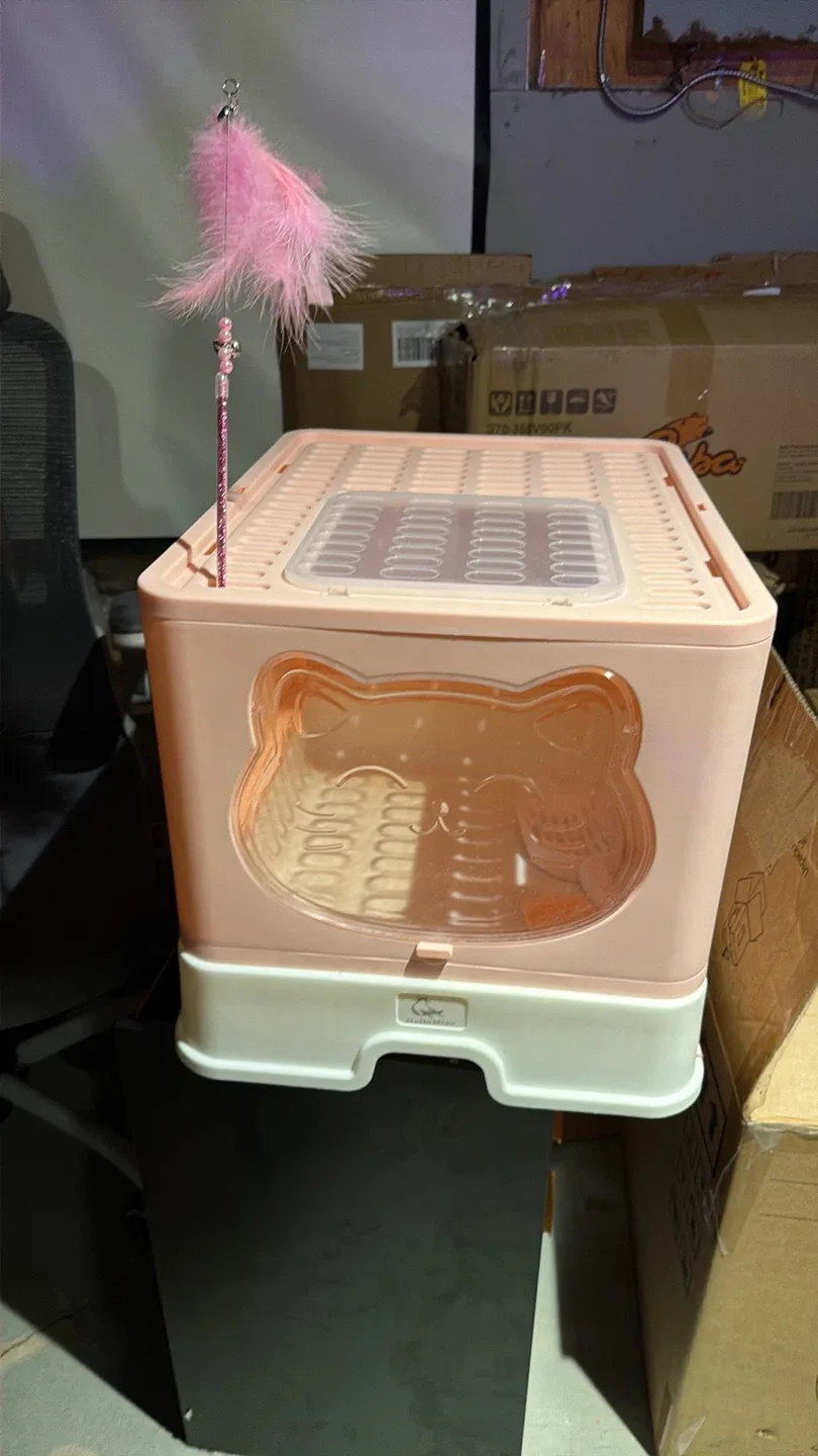 HelloMiao Cat Litter Box - Pink thumbnail
