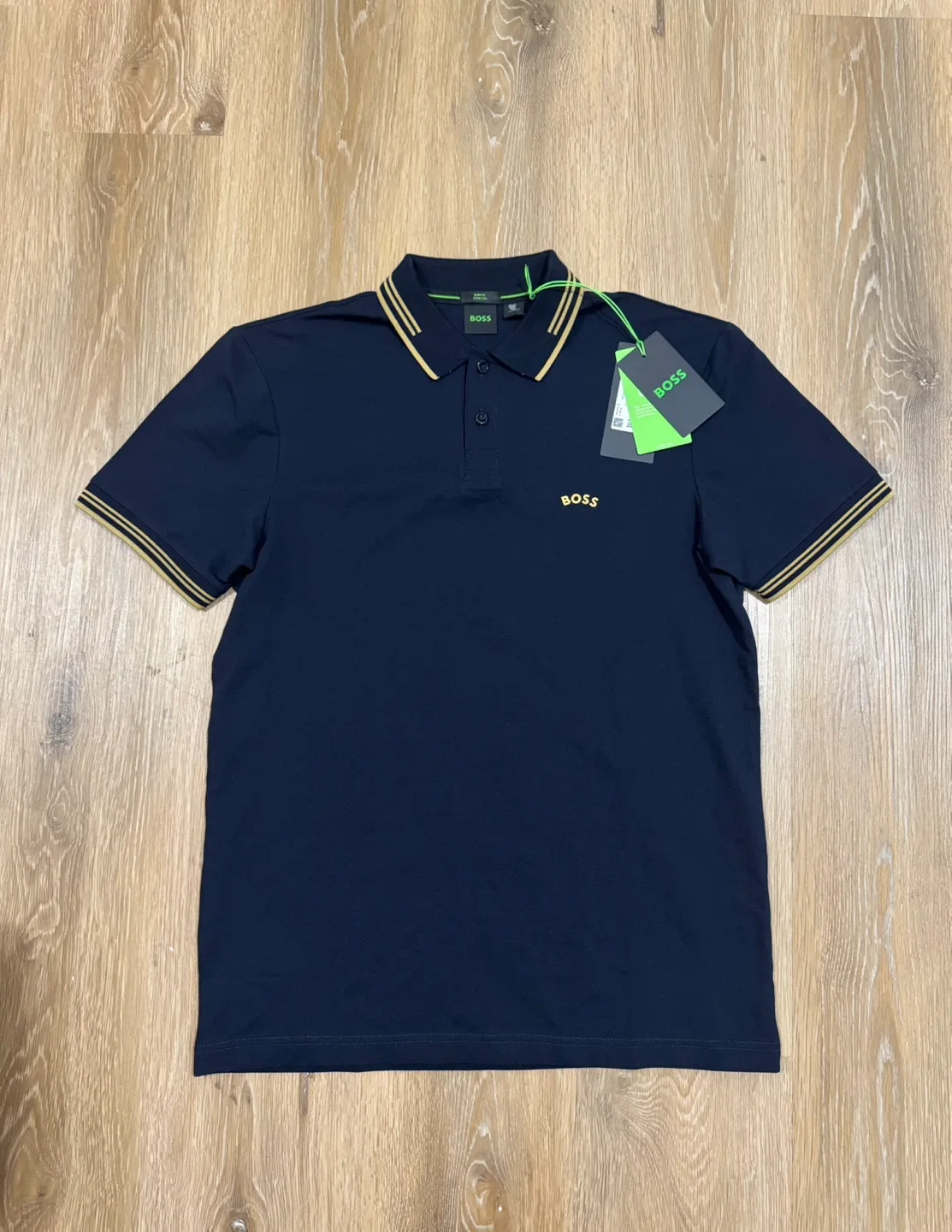 Hugo BOSS Mens Dark Blue Polo T-Shirt Size Medium thumbnail