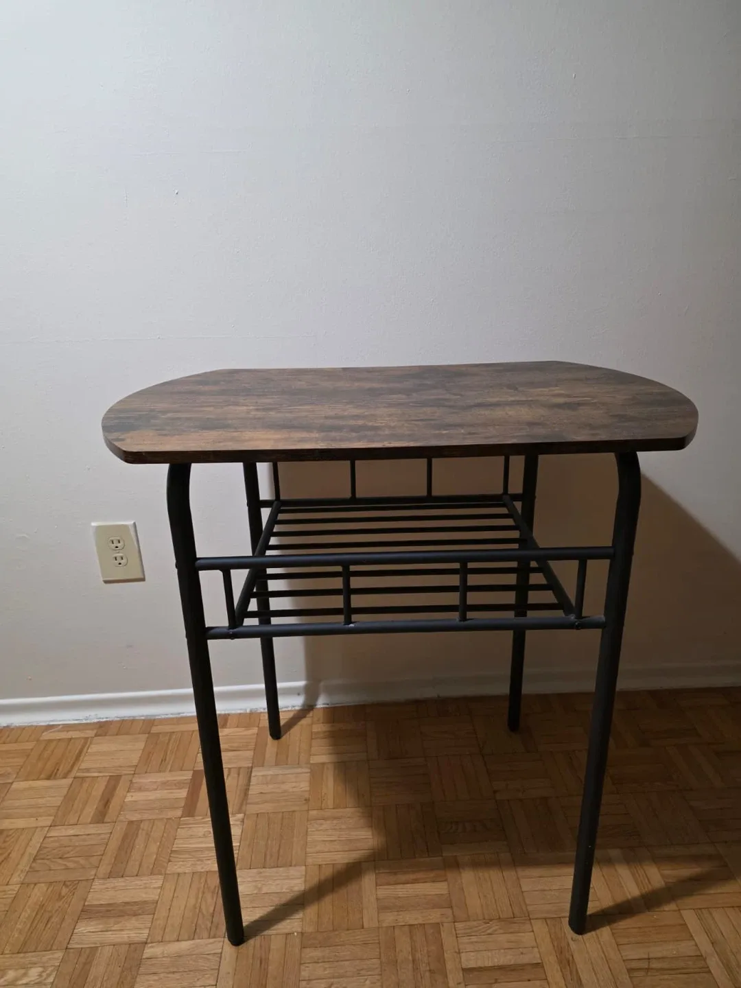 Bistro Dining Table with Shelf - Brown & Black image indicator(2)