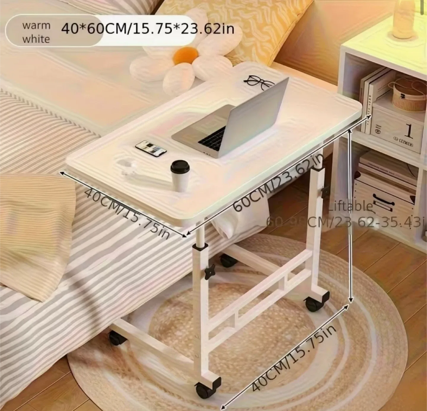 Adjustable Laptop Bed Table - 15.75" x 23.62" image indicator(3)