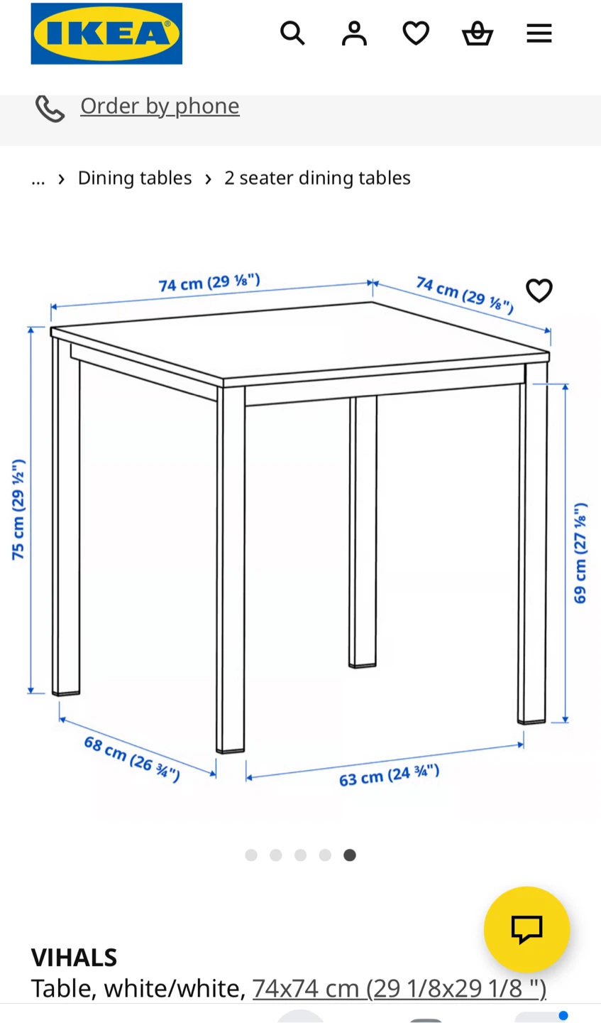 IKEA VIHALS White Table & 2 Chairs