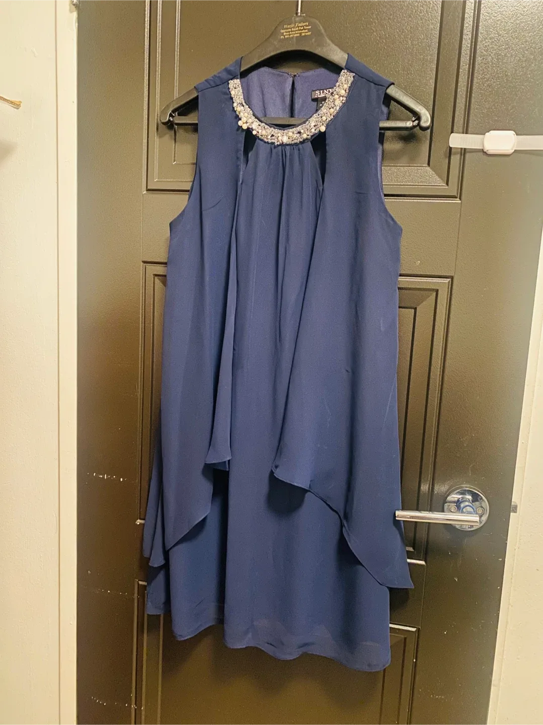 SLNY Navy Blue Dress - Size 10 thumbnail