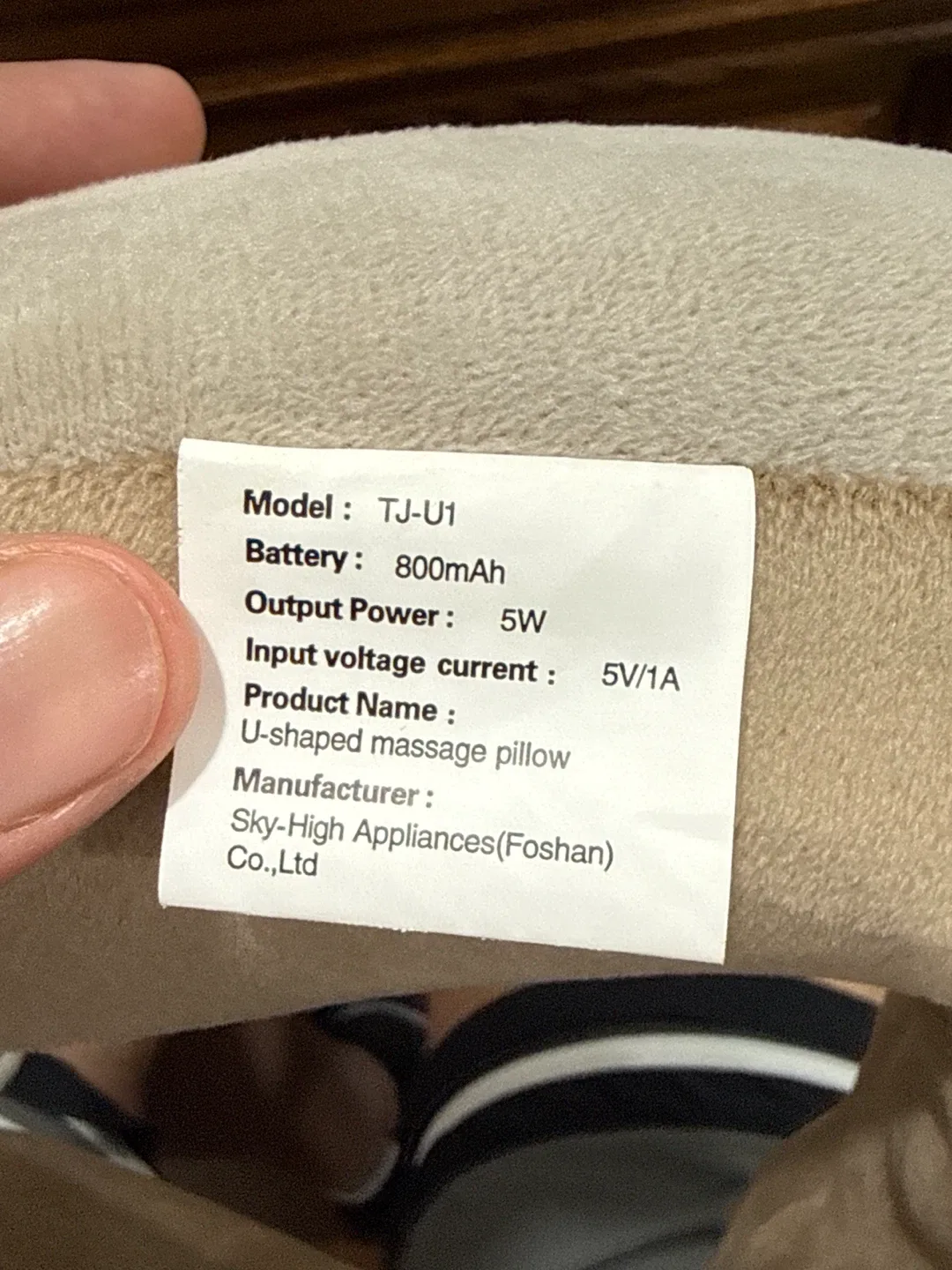 U-shaped massage pillow, Model TJ-U1 image indicator(4)