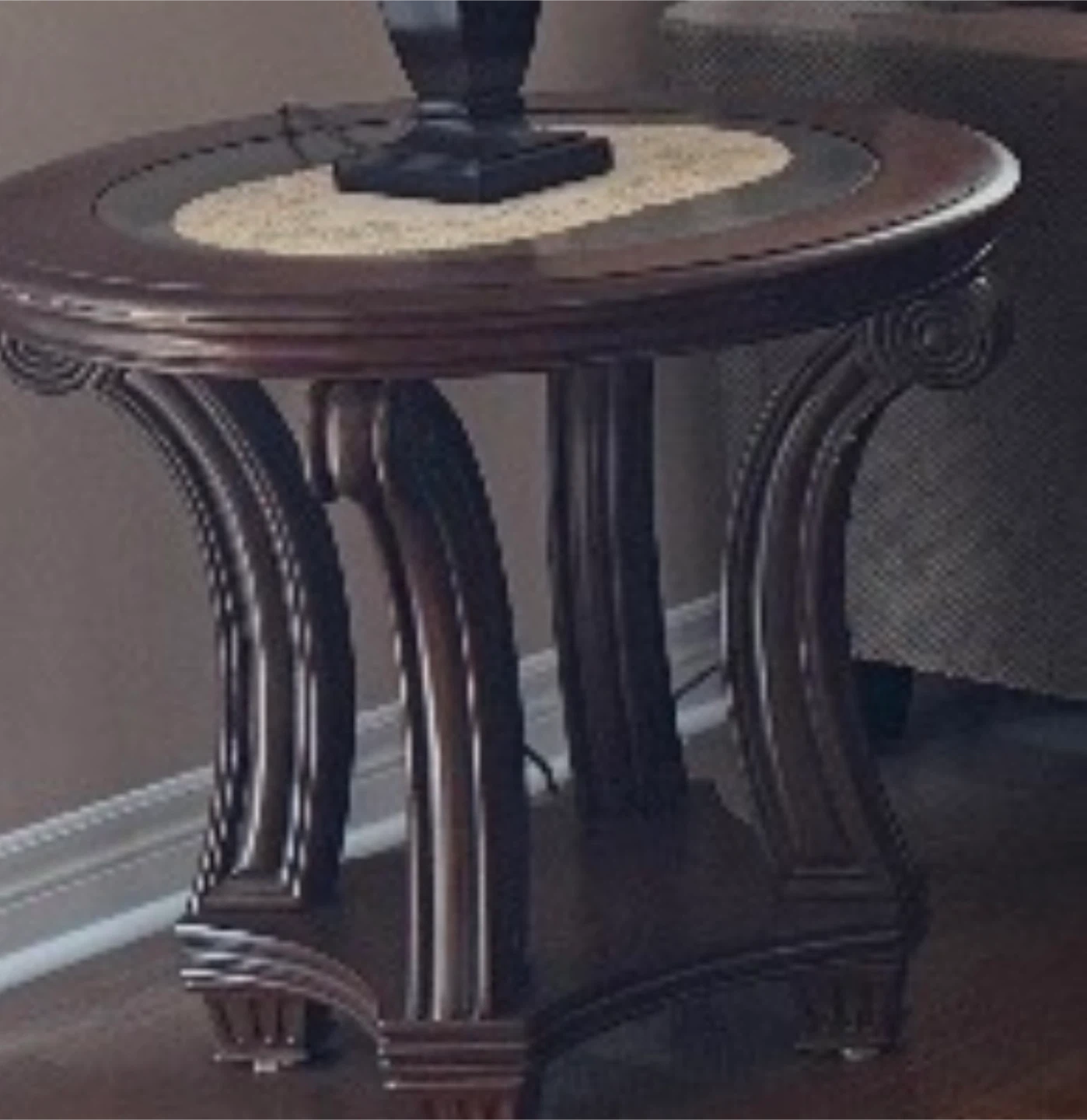 Wooden Round End Tables 3 pieces ( 1 main & 2 side) - photo 3