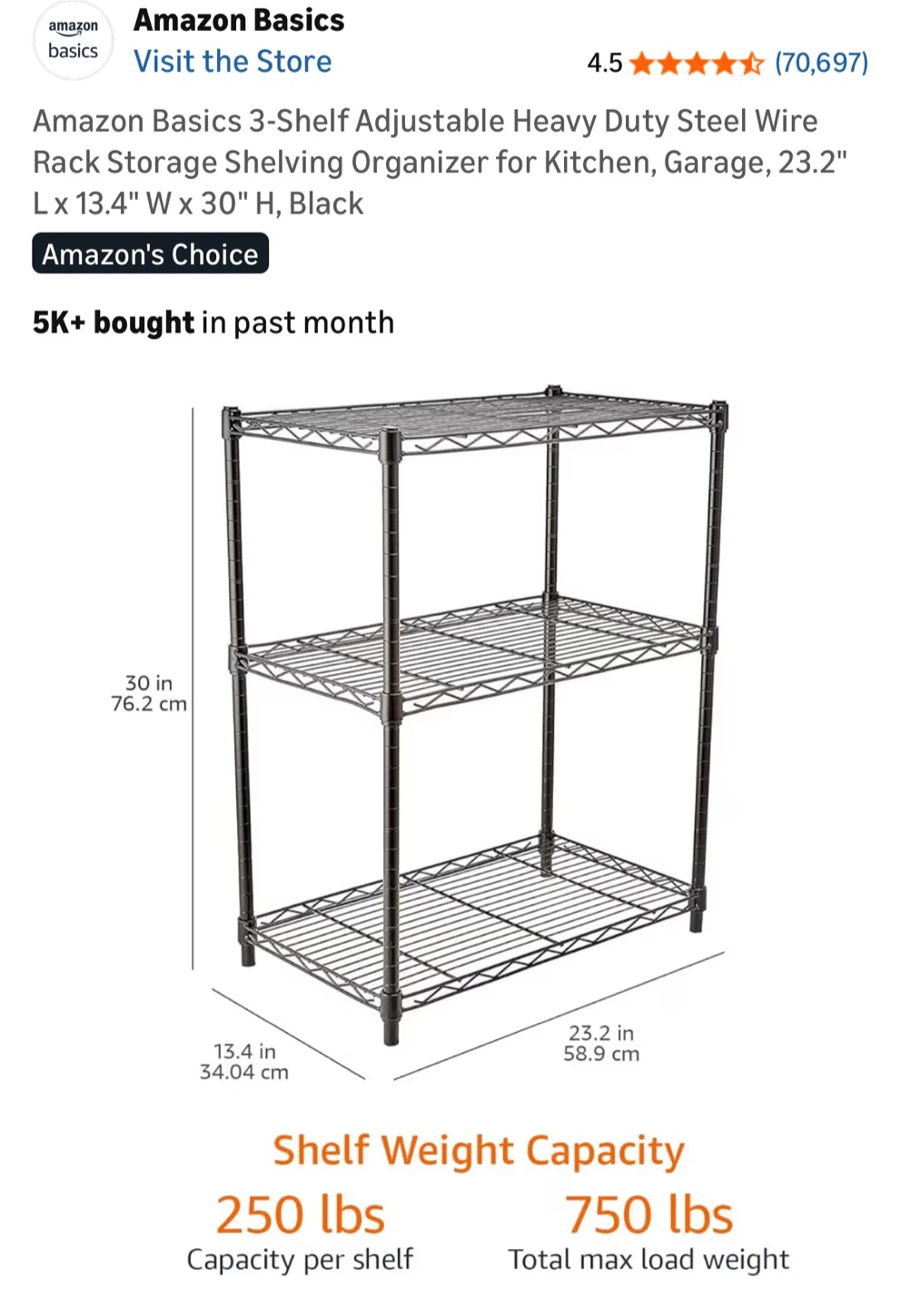 3-Shelf Steel Wire Rack + sleeves (original price $70) - photo 2