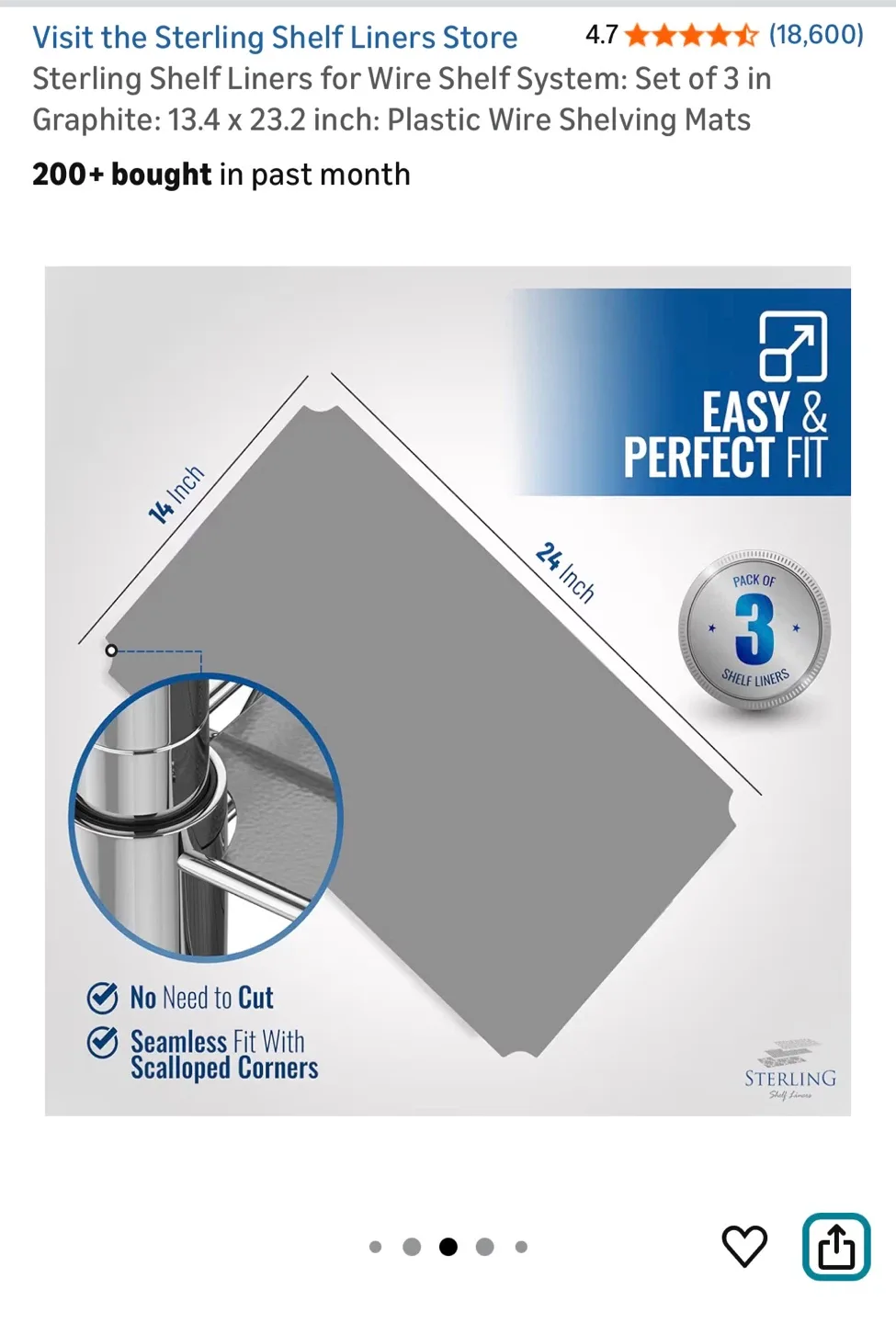 3-Shelf Steel Wire Rack + sleeves (original price $70) image indicator(3)