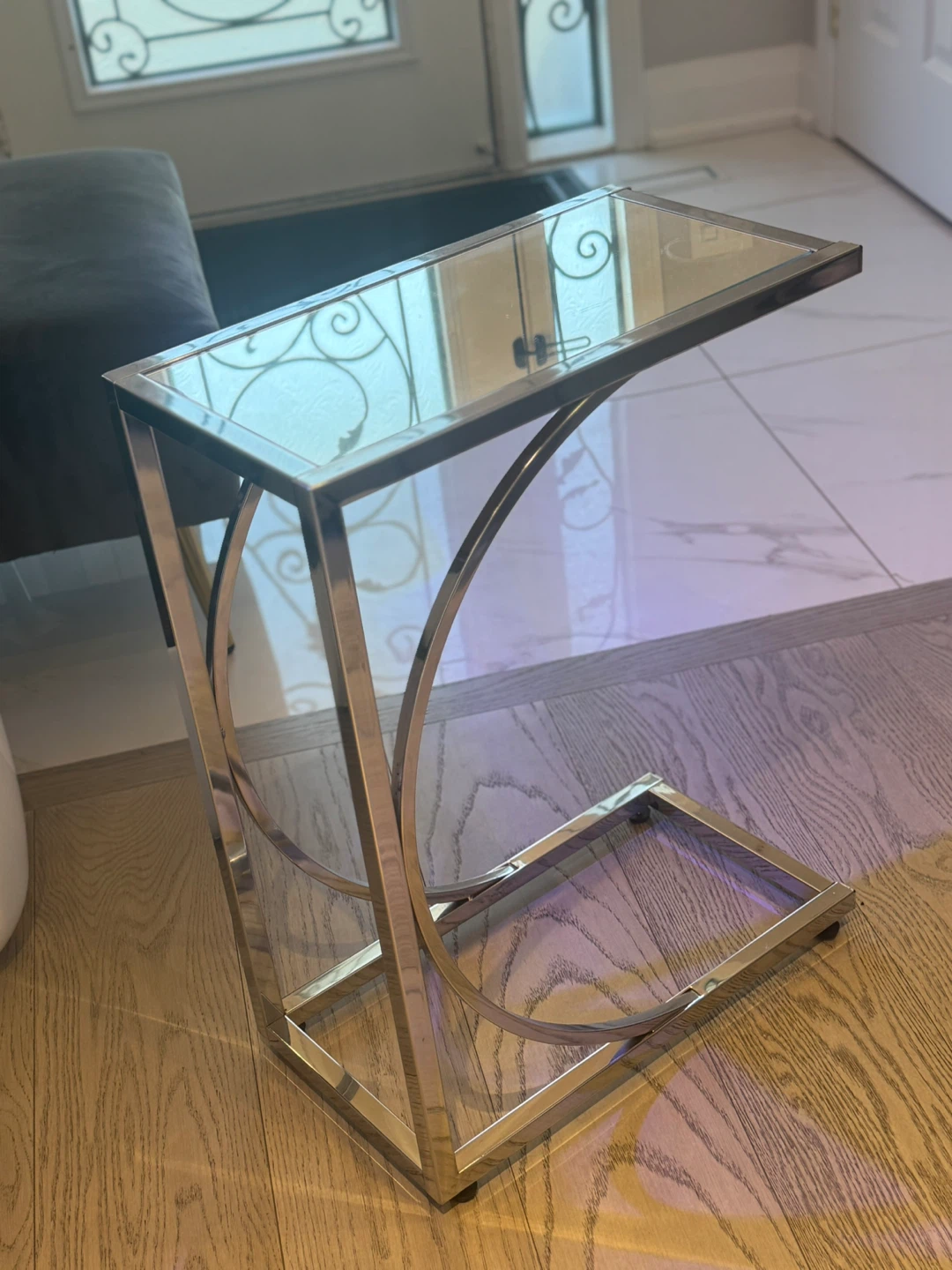 Chrome & Glass C Side Table - photo 3