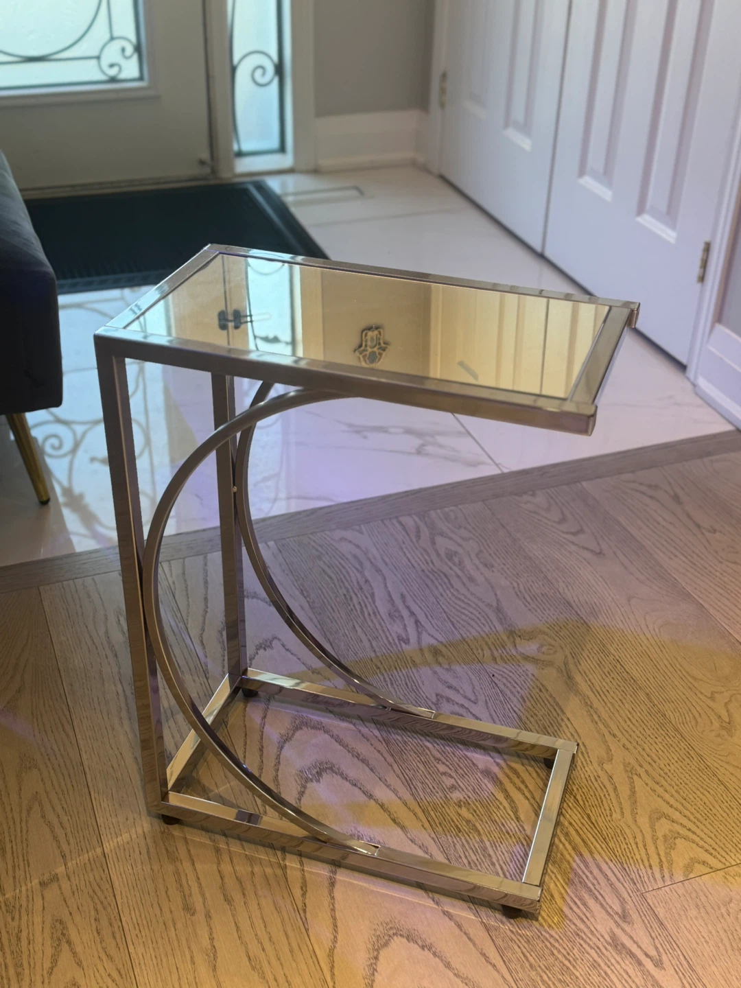 Chrome & Glass C Side Table