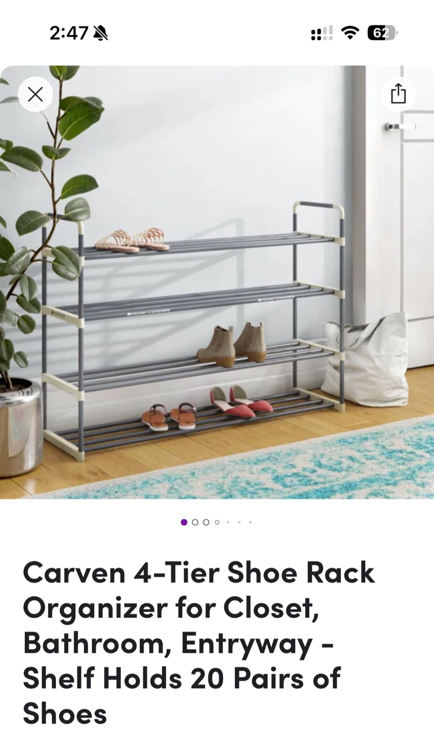 Carven 4-Tier Shoe Rack Organizer
