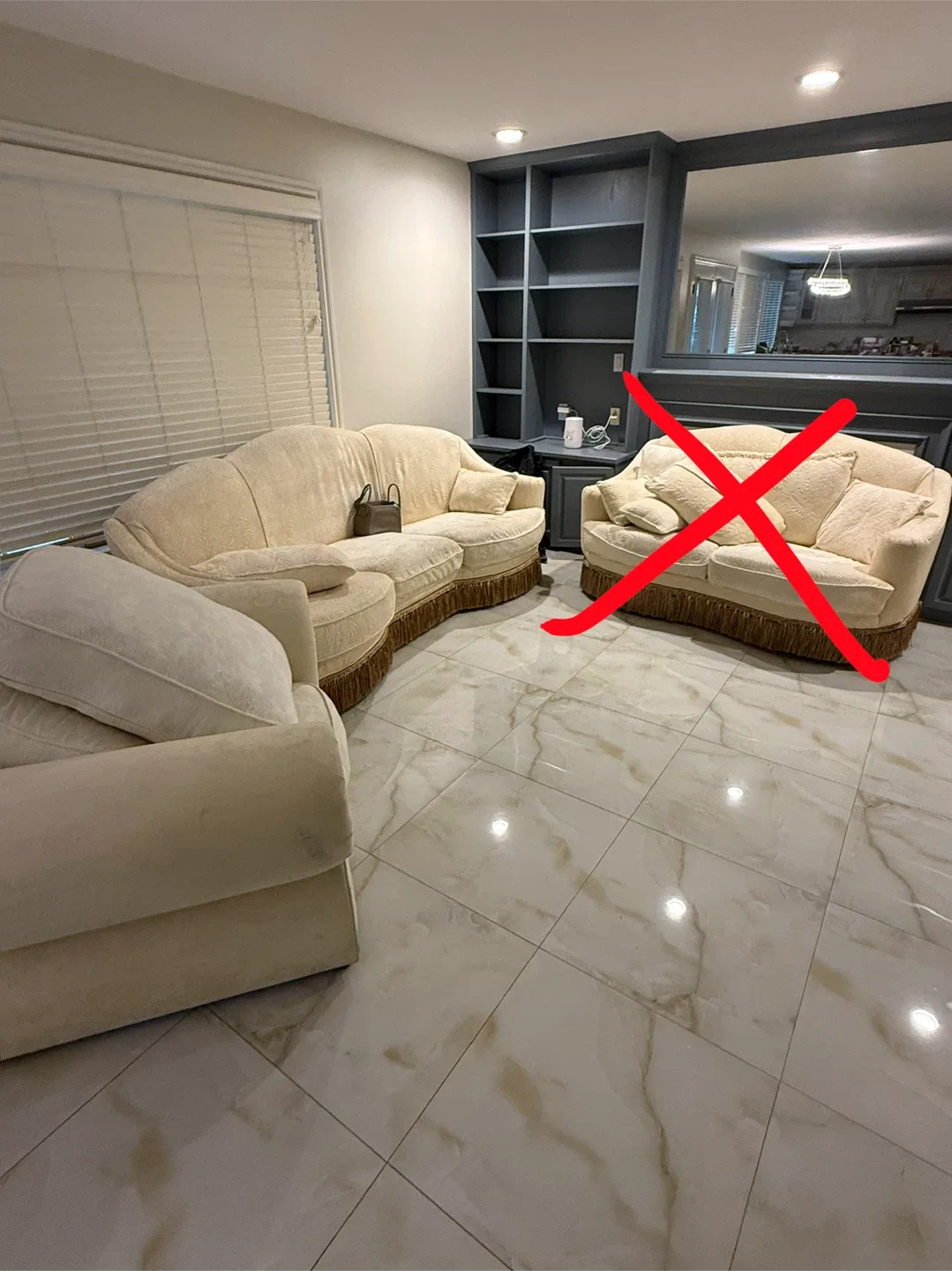 Cream Loveseat & Armchair Set image indicator(3)