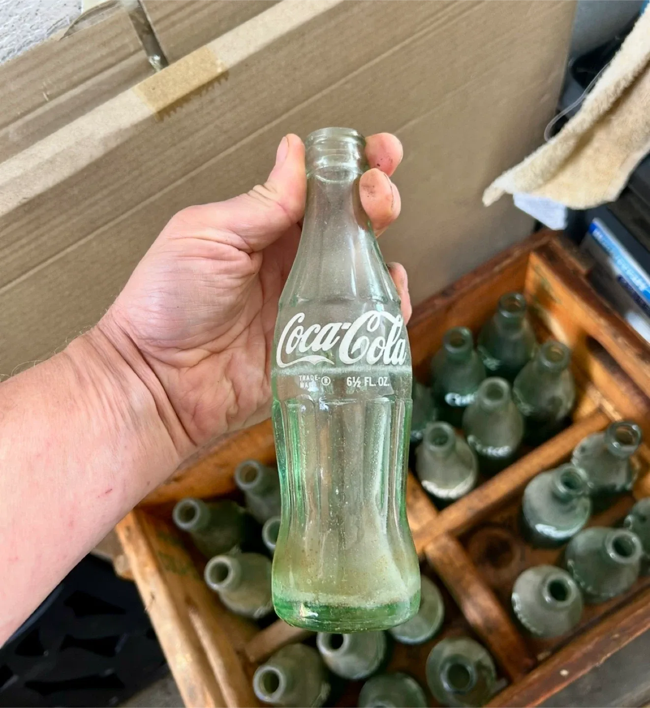 Vintage Coca-Cola Bottles & Wooden Crate image indicator(4)
