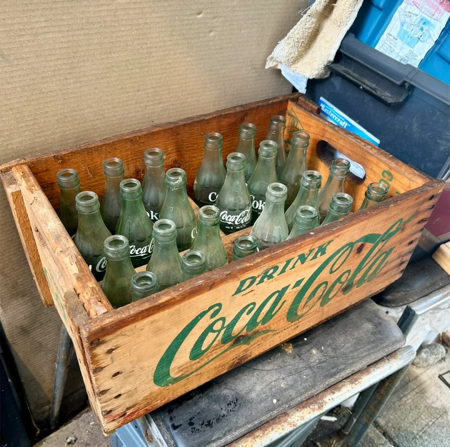 Vintage Coca-Cola Bottles & Wooden Crate image indicator(2)