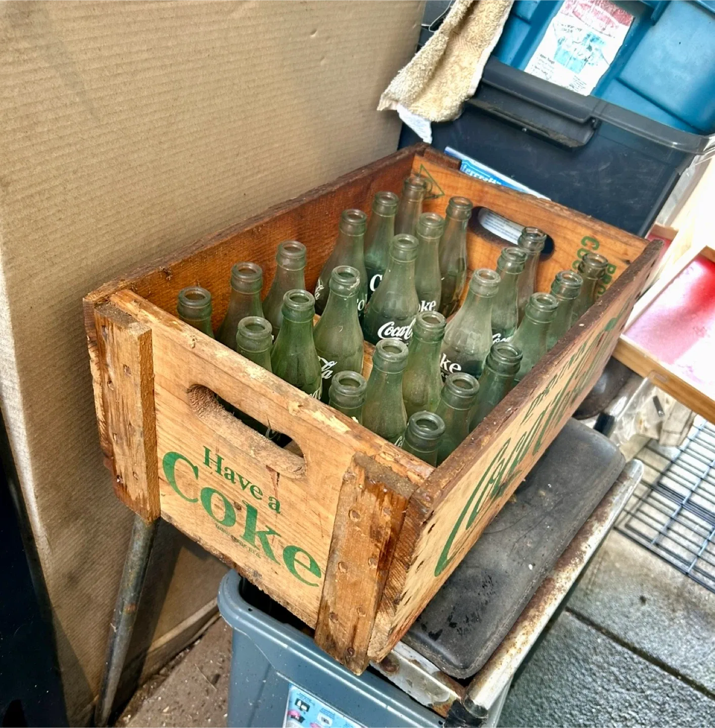 Vintage Coca-Cola Bottles & Wooden Crate image indicator(5)