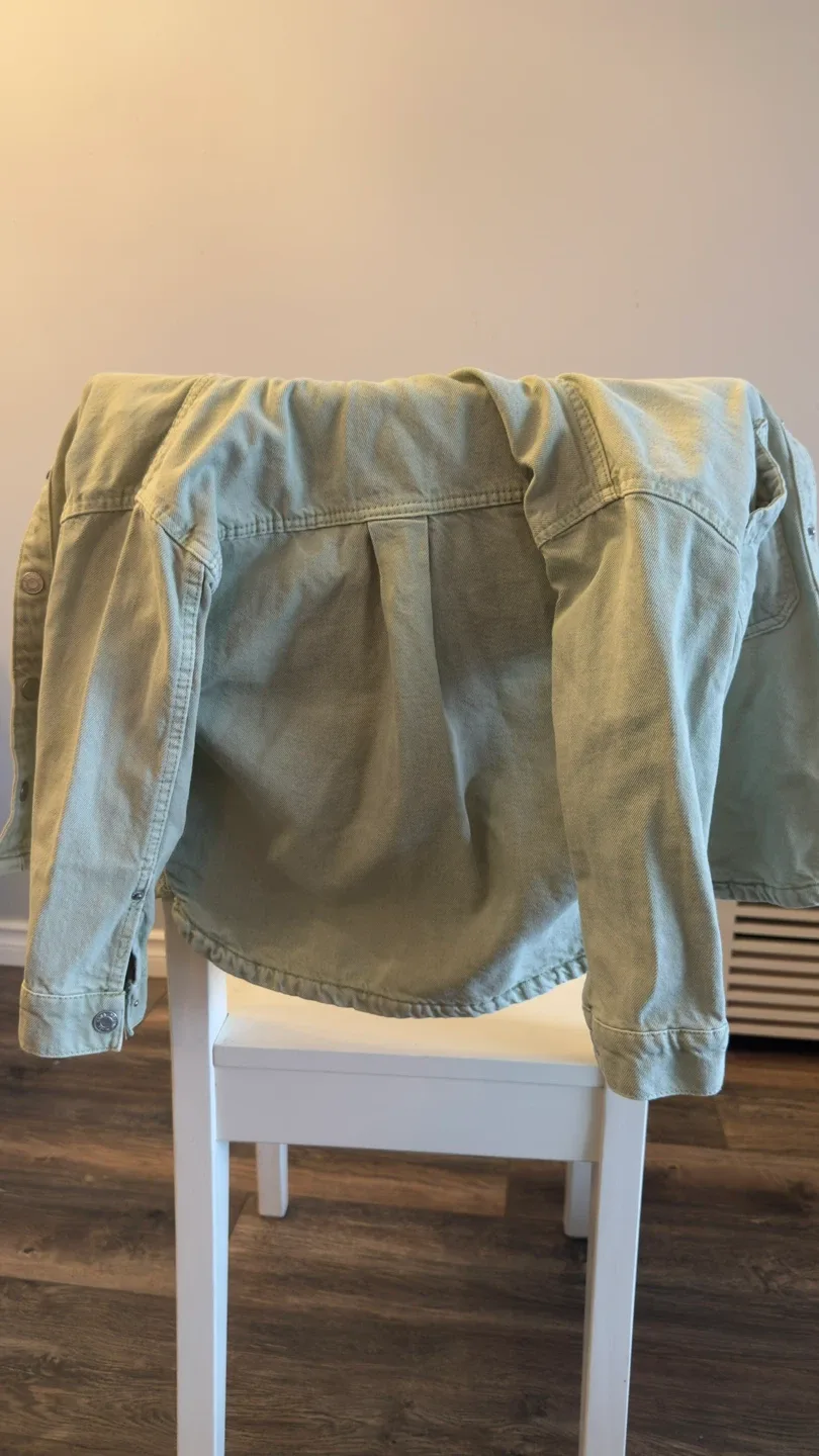 Zara Kids Light Green Hooded Jacket Size 4-5 image indicator(4)