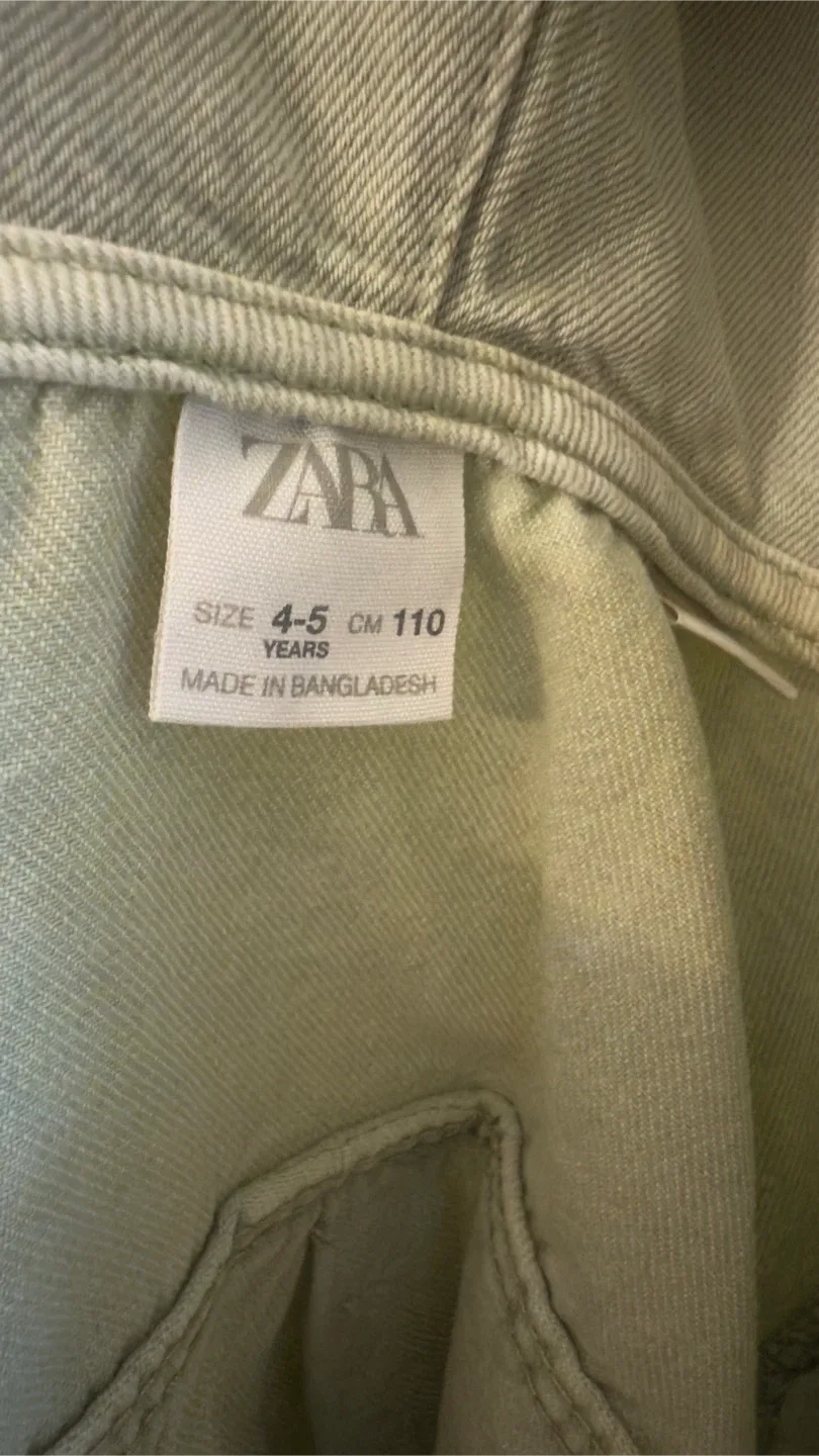 Zara Kids Light Green Hooded Jacket Size 4-5 image indicator(3)