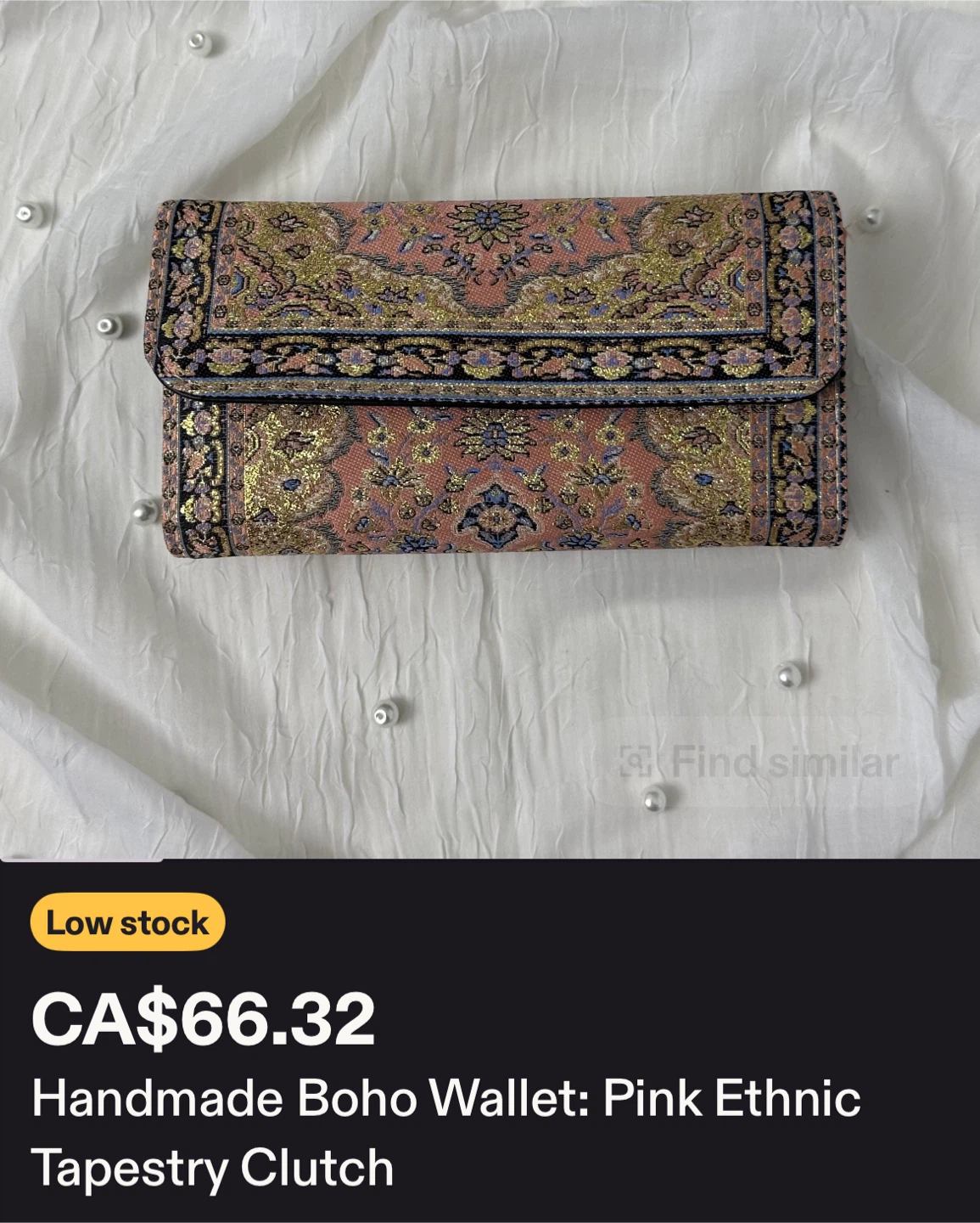 *REDUCED*Handmade Boho Turkish Tapestry Clutch Wallet - photo 3