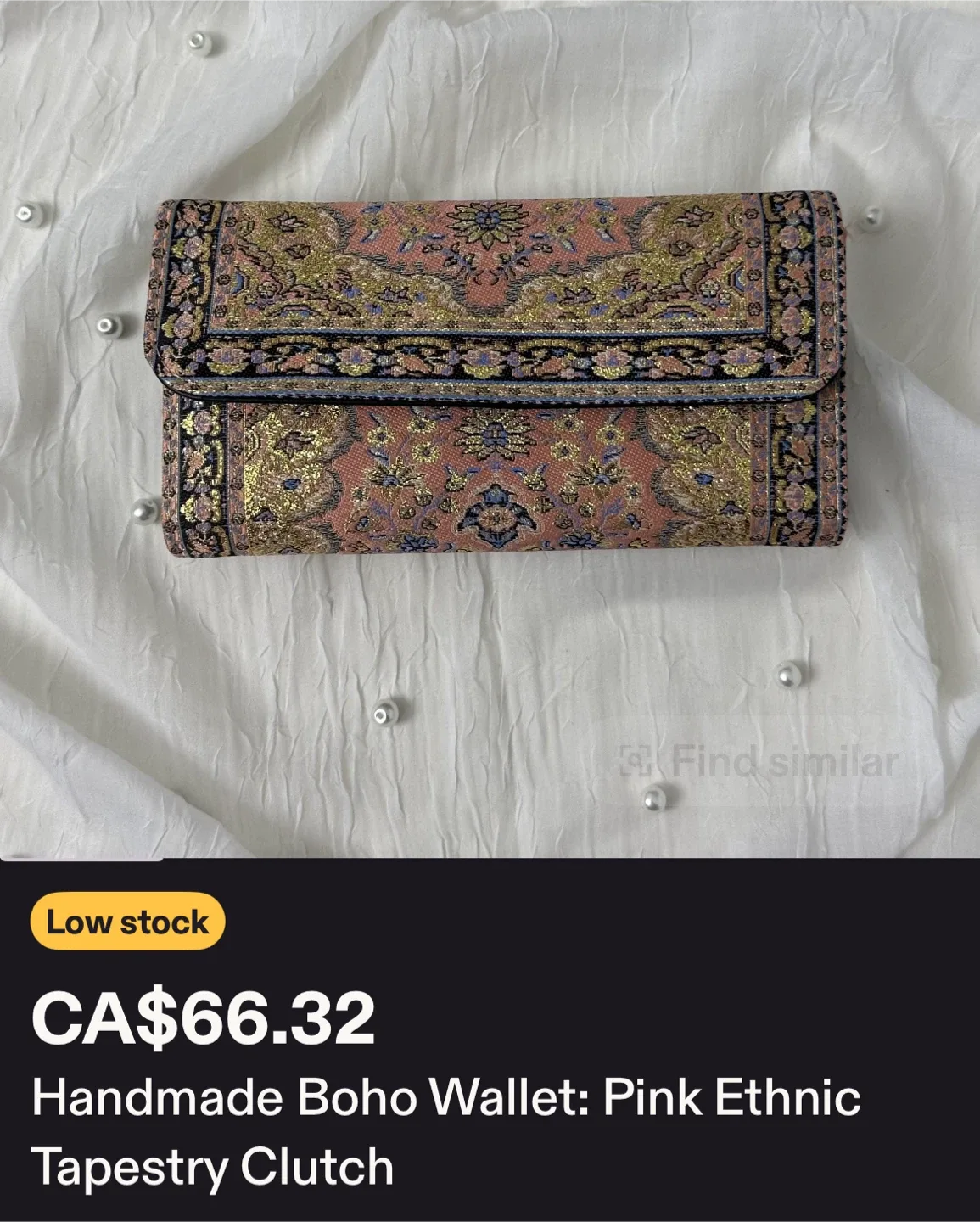 *REDUCED*Handmade Boho Turkish Tapestry Clutch Wallet image indicator(3)