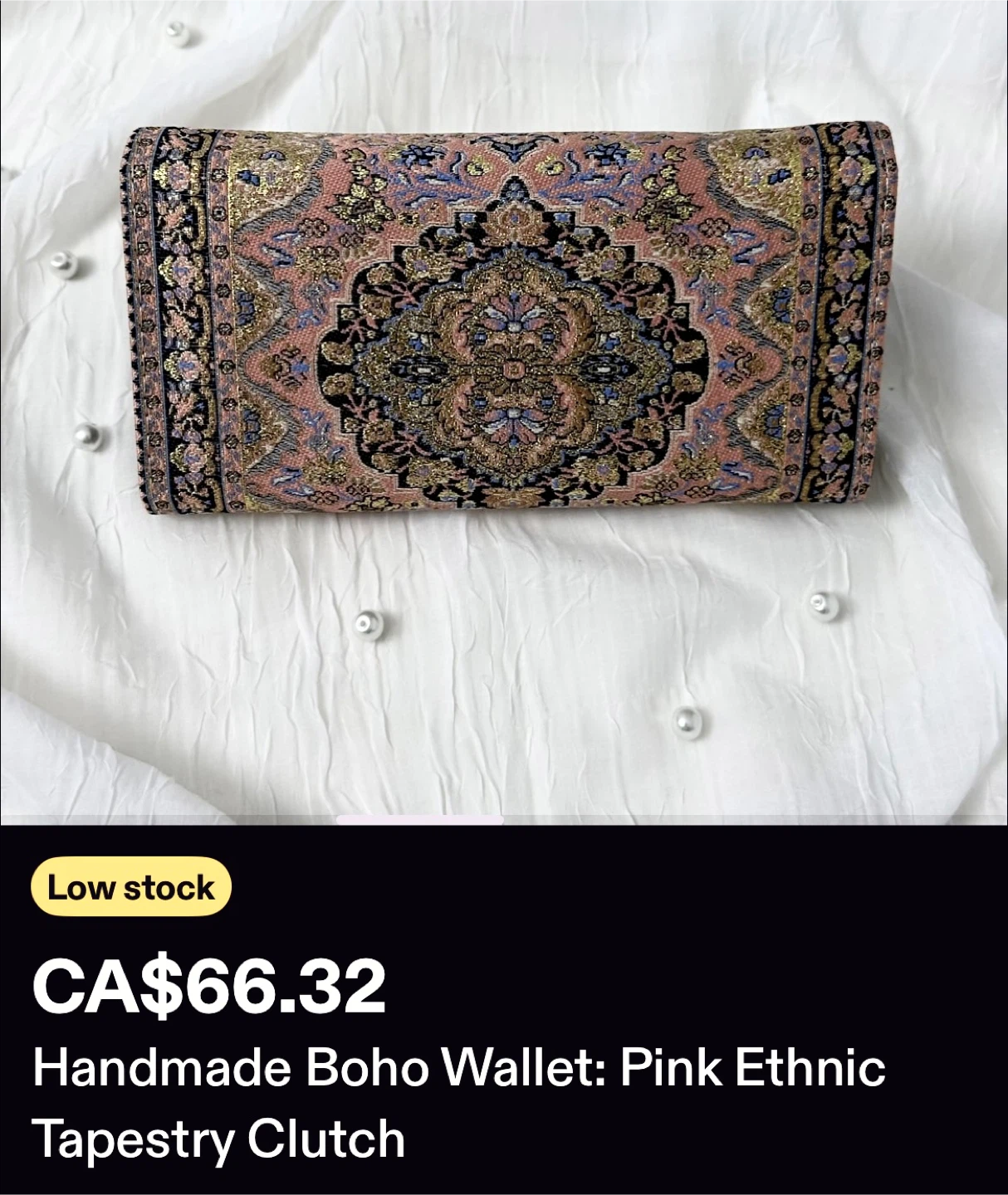 *REDUCED*Handmade Boho Turkish Tapestry Clutch Wallet - photo 4