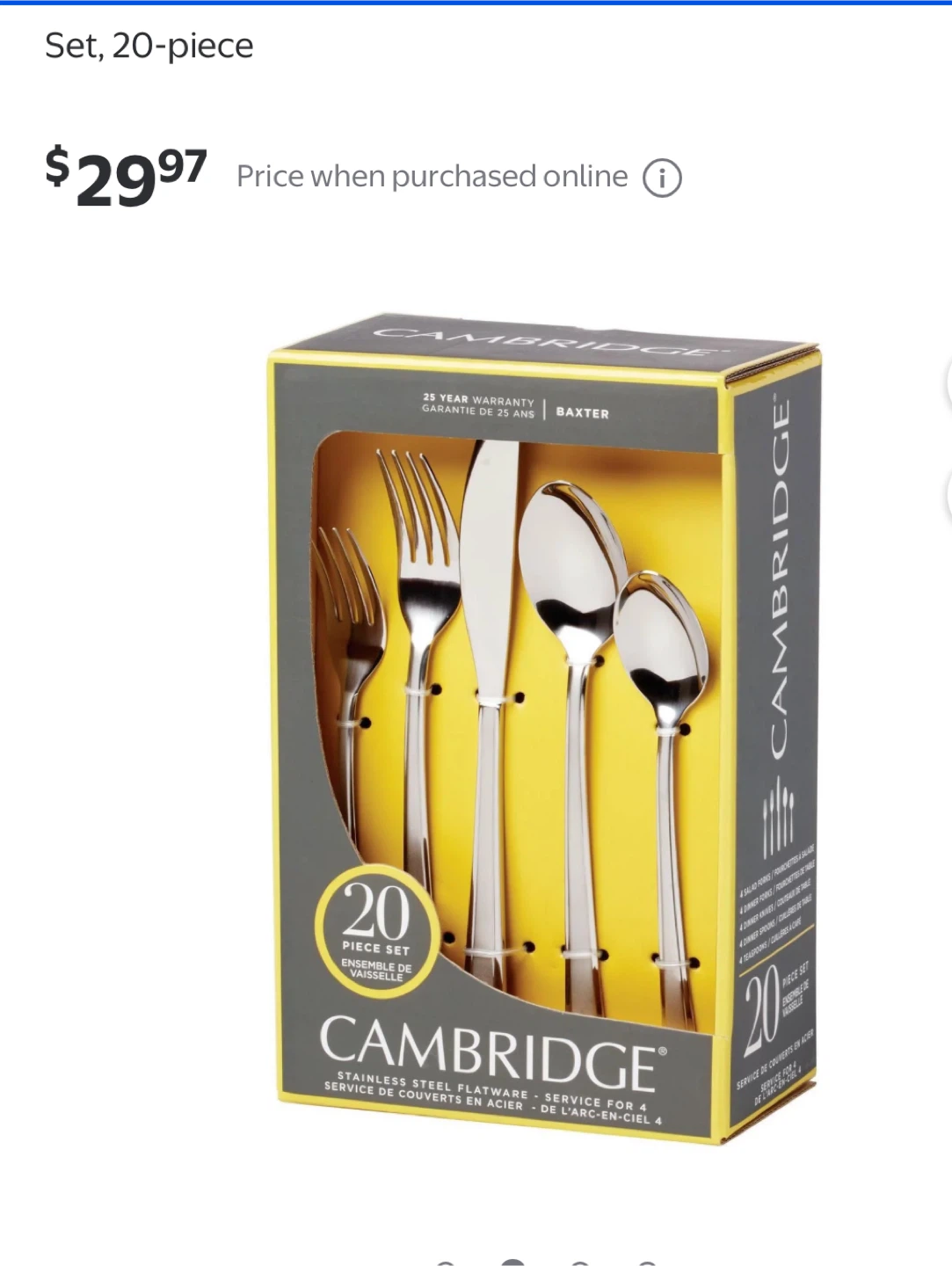 *REDUCED* Cambridge 20-Piece Stainless Steel Flatware Set - photo 2