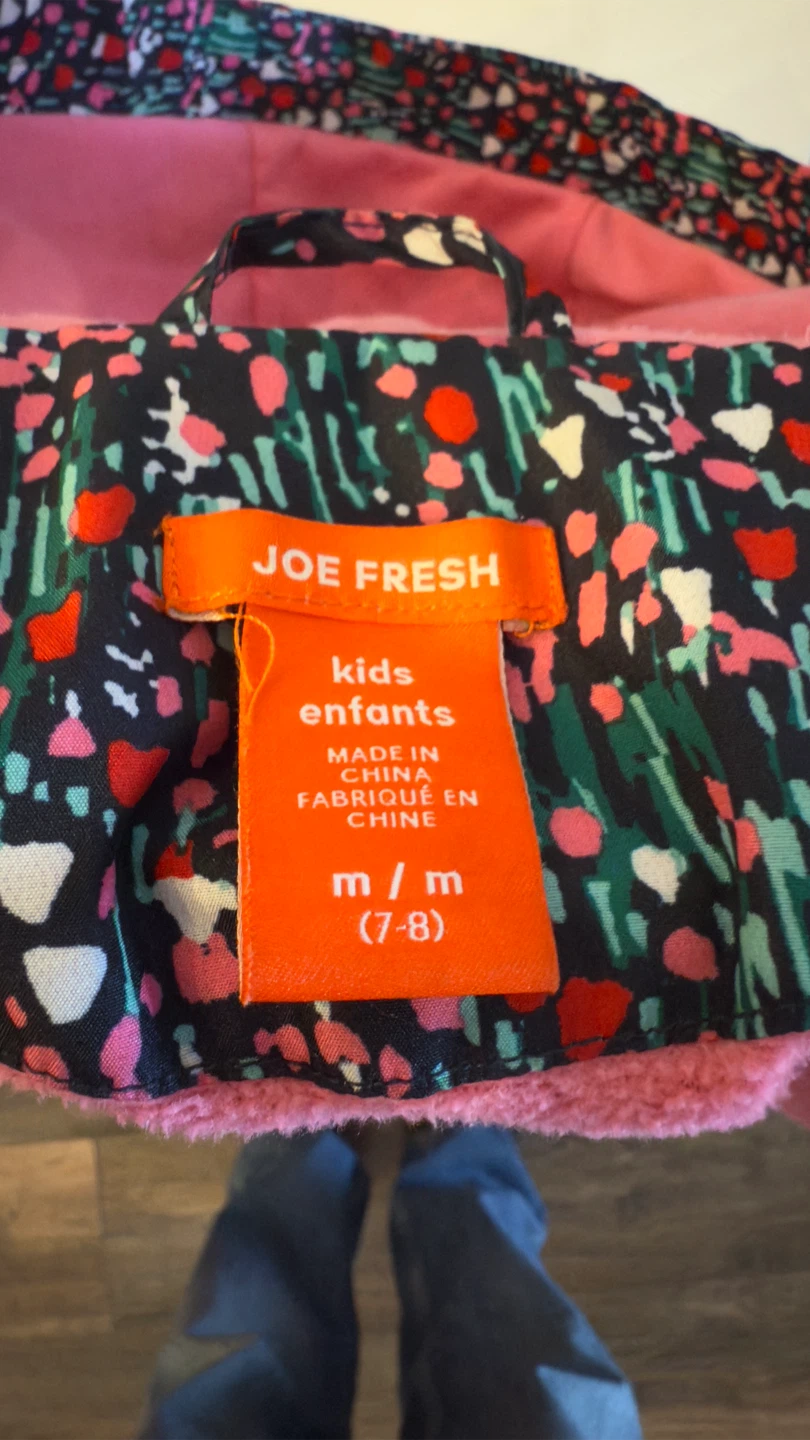 Joe Fresh Kids' Floral Print Rain Jacket - Size M (7-8) - photo 3