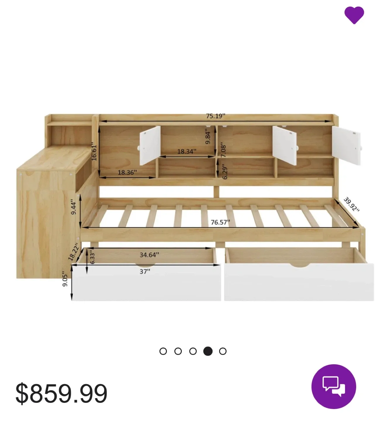 Three months use Latitude Run® Twin Wooden L-Shape bed image indicator(2)