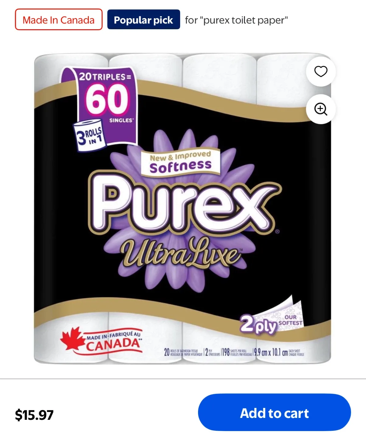 Purex UltraLuxe Toilet Paper, 20 Rolls image indicator(2)
