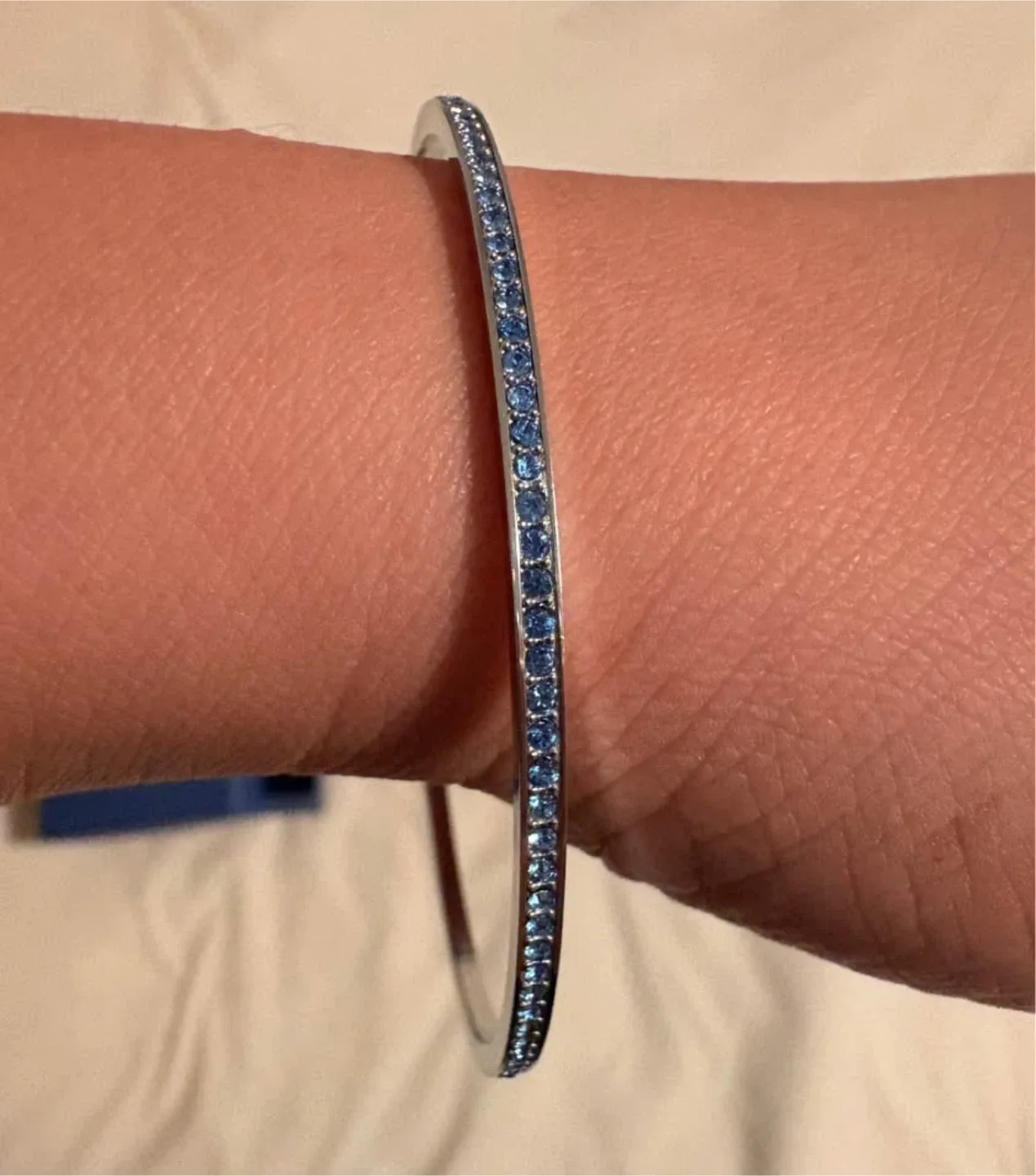 Swarovski Stone Bangle Bracelet, Blue