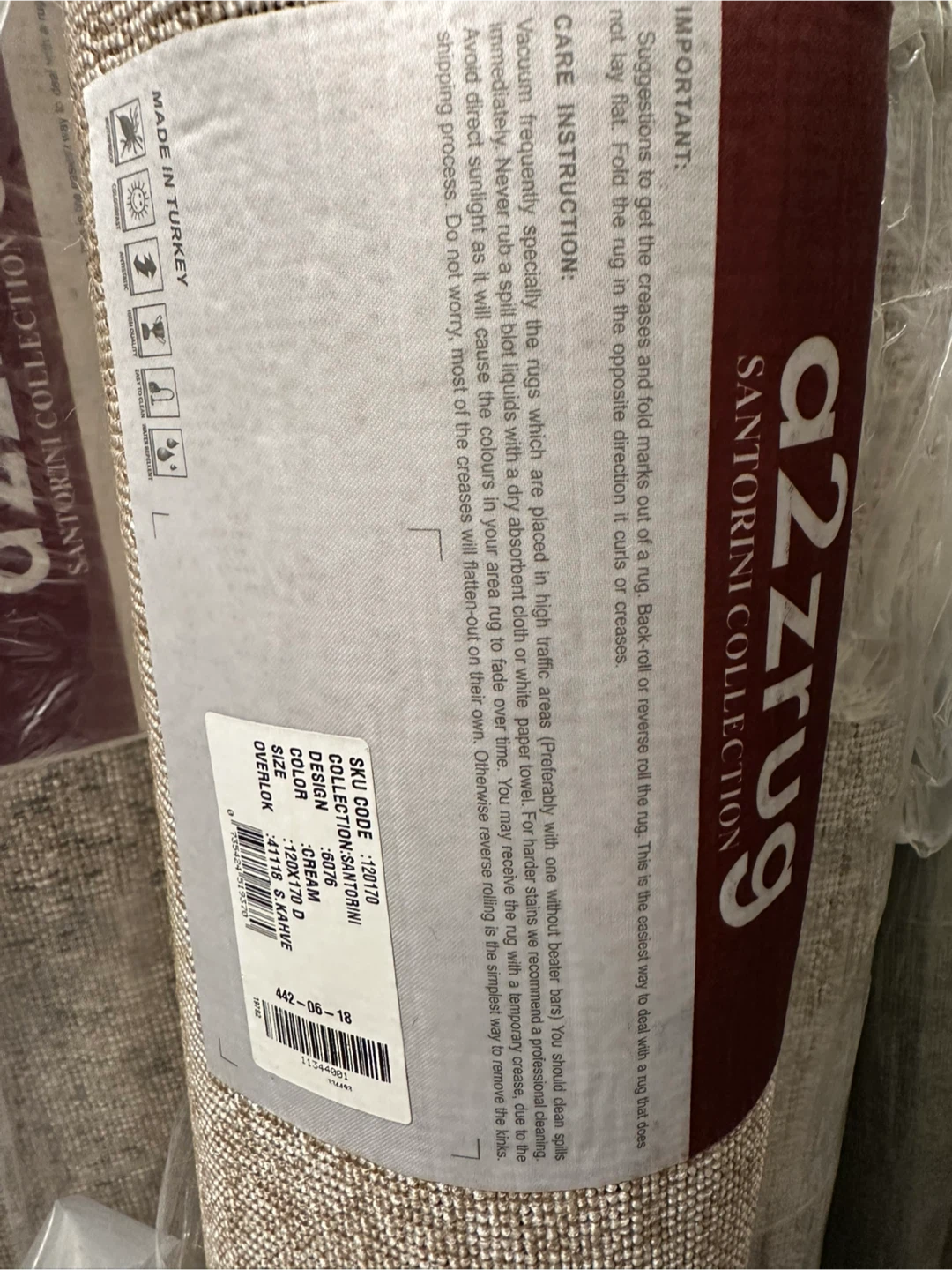 Azzrug Santorini Collection Rug - Cream 120 x 170cm - photo 2