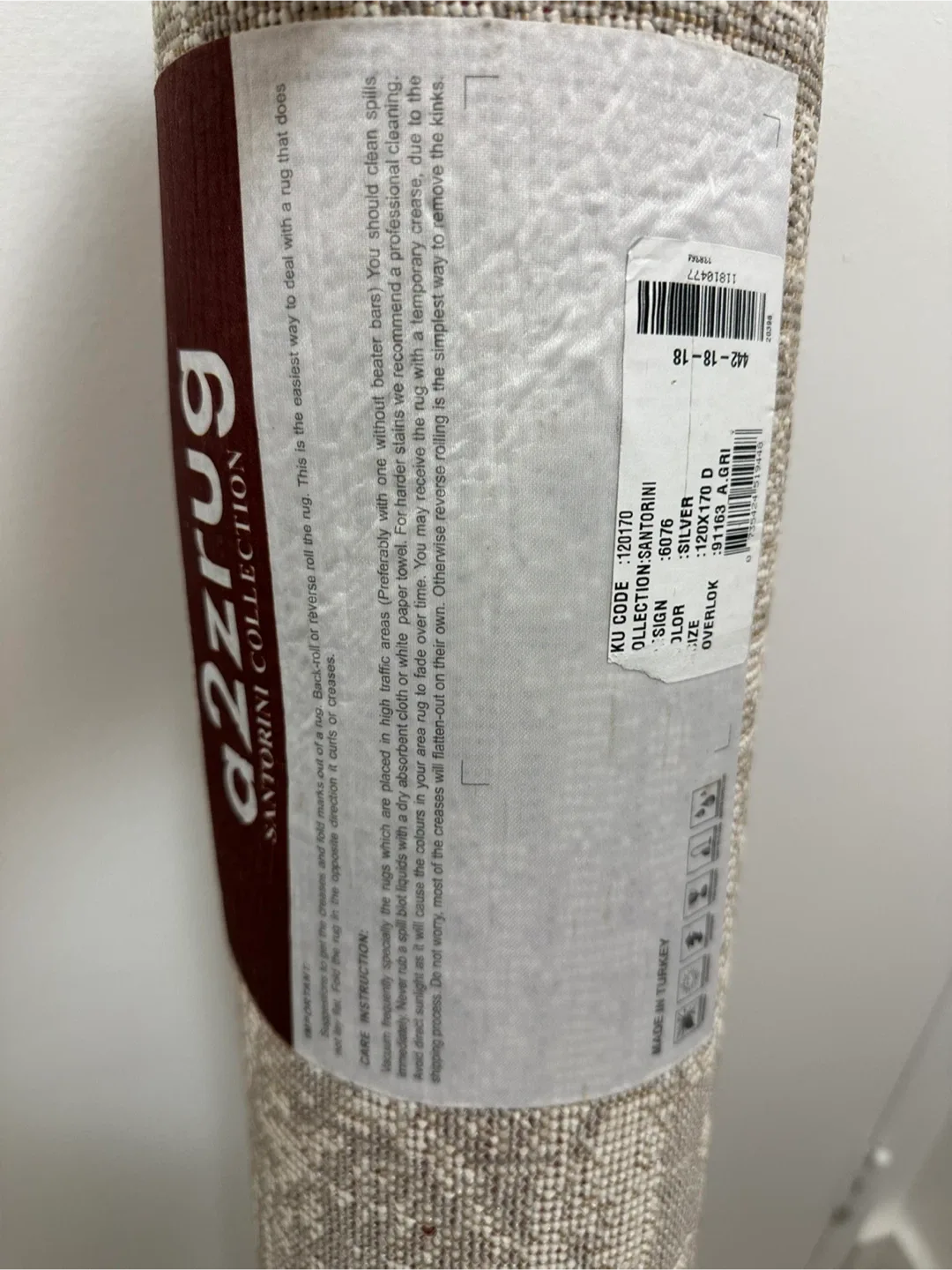 A2Z Rug Santorini Collection - Silver 120x170cm image indicator(2)