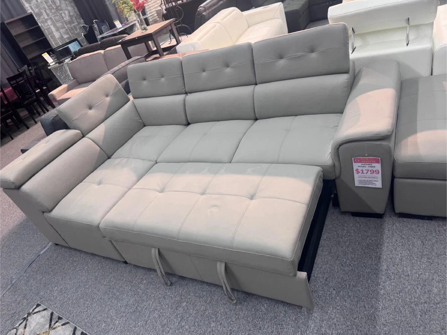 Convertible Sectional Sofa/Sofa bed - Beige image indicator(2)