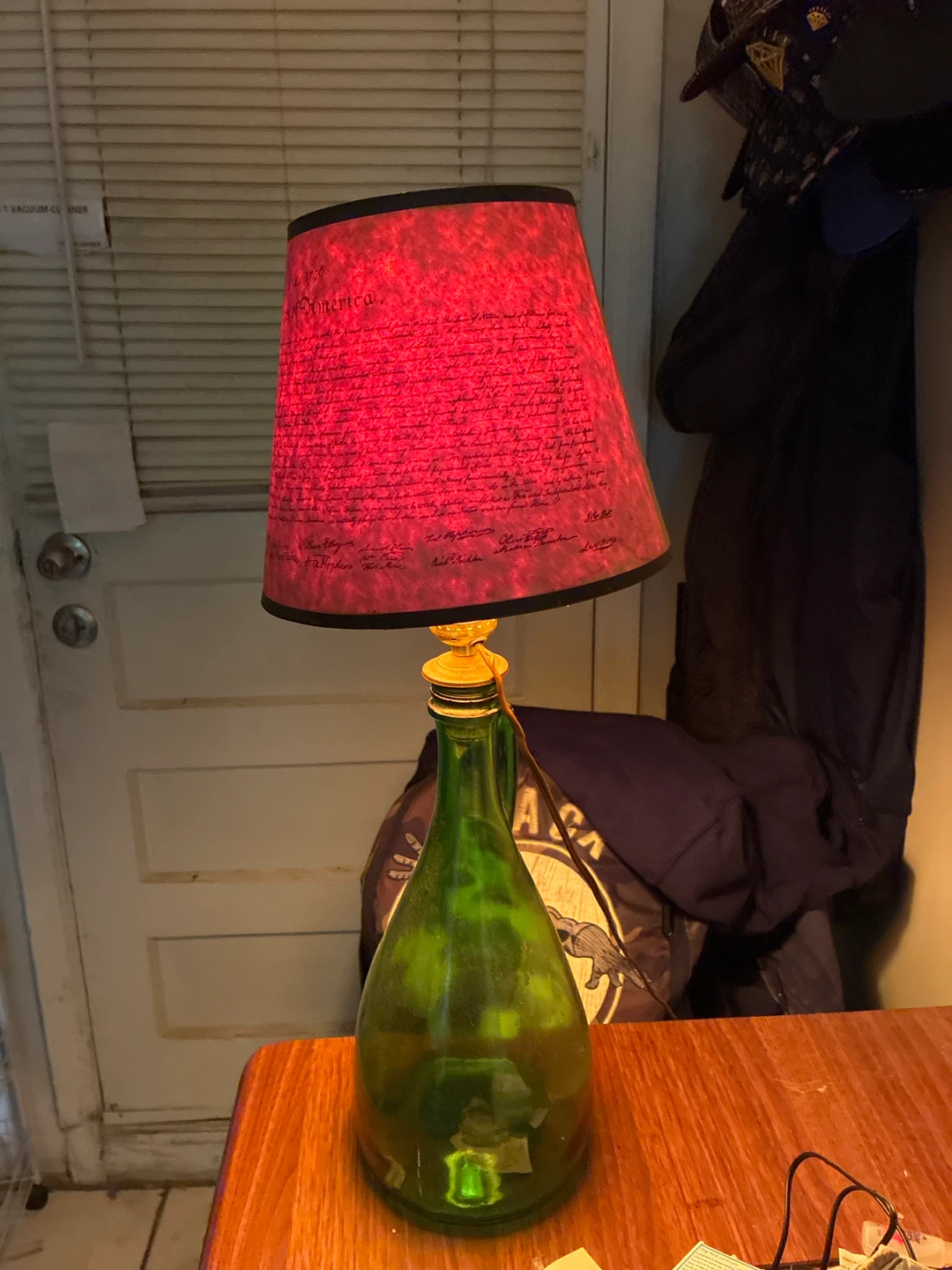 Unique Green Glass Bottle Lamp