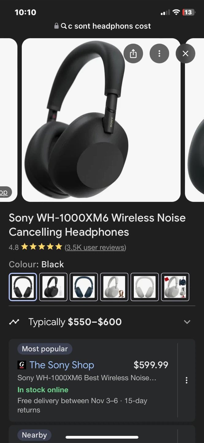 Sony WH-1000XM5 Wireless Noise Cancelling Headphones - Black - photo 4