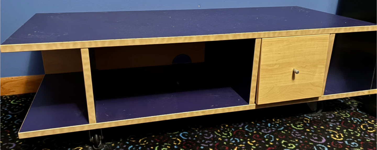 Blue & Wood TV Stand/Coffee Table - photo 2