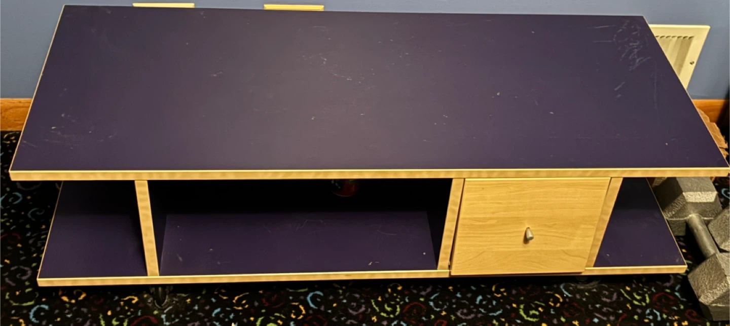 Blue & Wood TV Stand/Coffee Table
