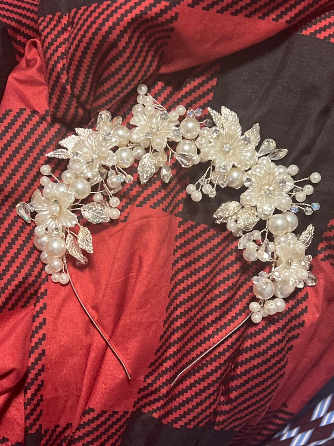 Pearl & Crystal Floral Hair Vine Headband