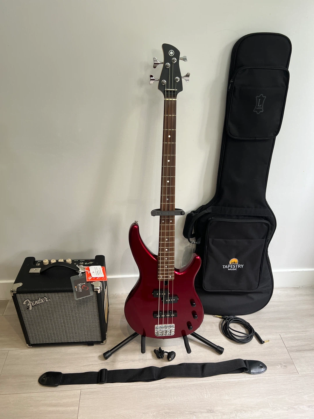 Yamaha Bass Guitar & Fender Rumble 15 V3 Bass Amplifier