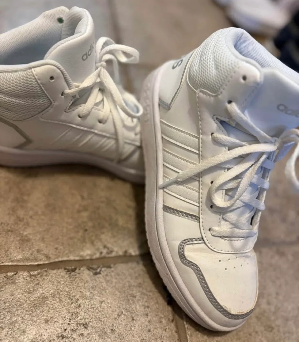 Adidas Hoops 3.0 Mid White Sneakers - US 6