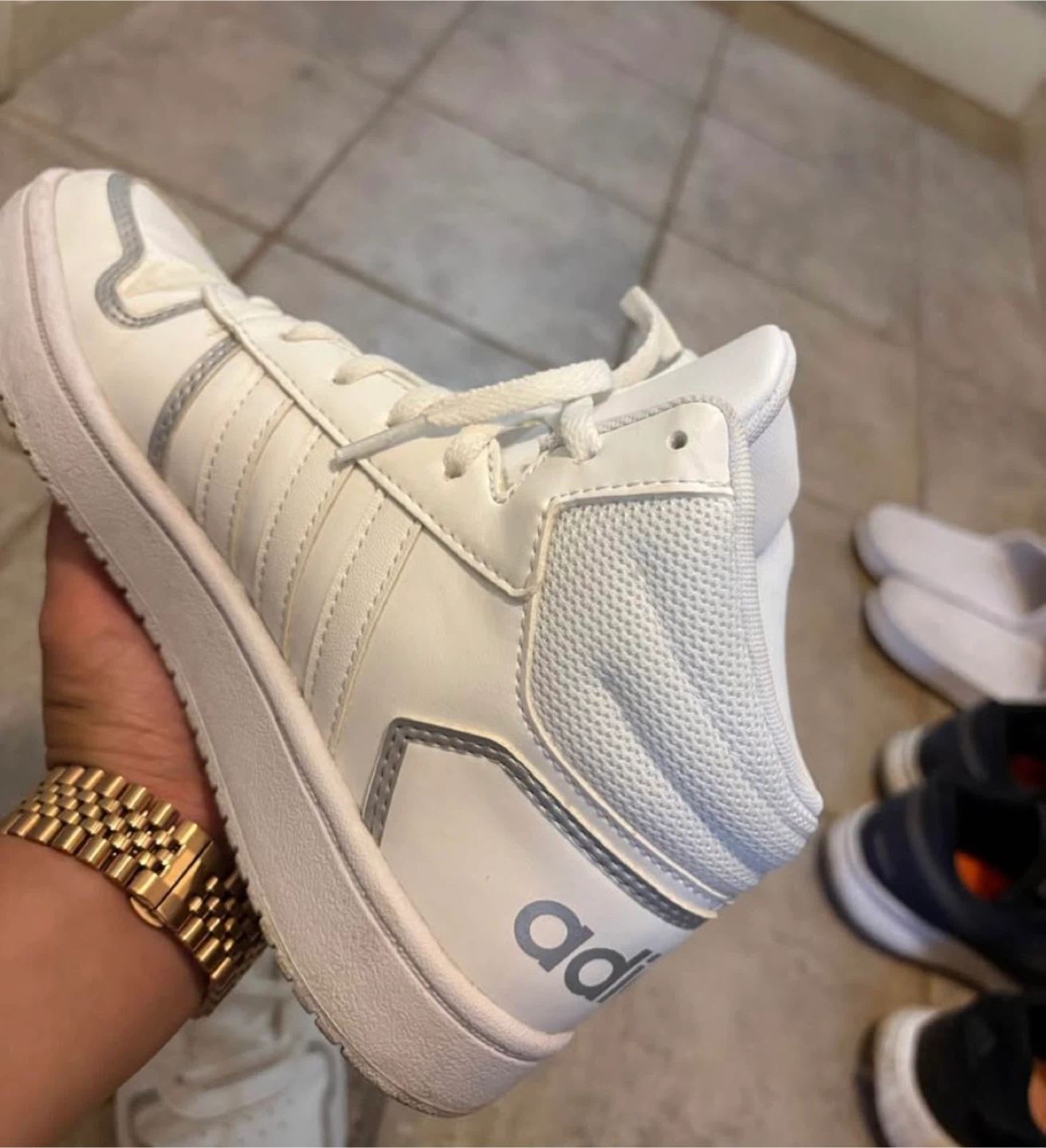 Adidas Hoops 3.0 Mid White Sneakers - US 6 - photo 5