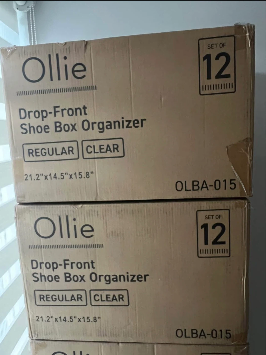 Ollie Drop-Front Shoe Box Organizer - Set of 12 - Clear - photo 2