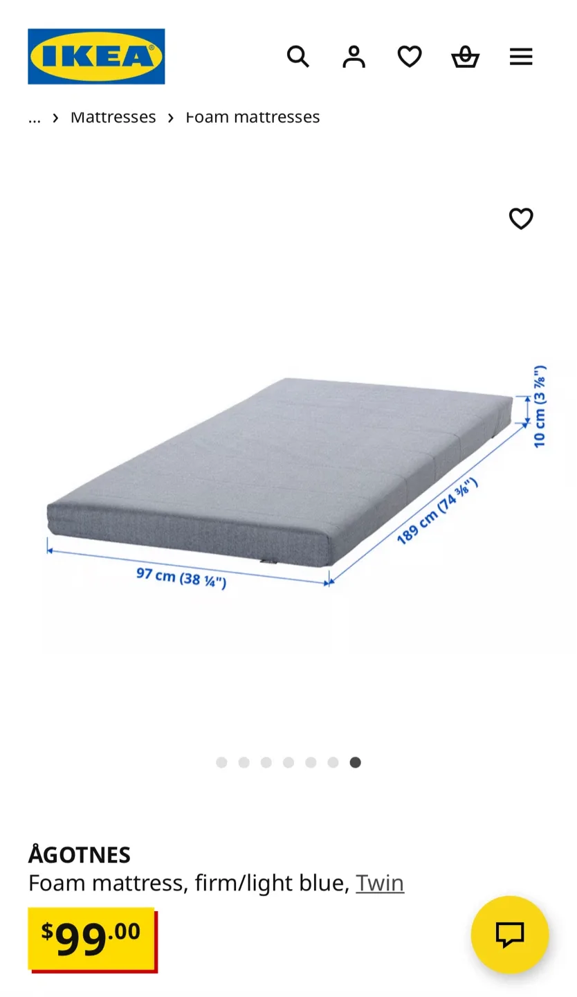 IKEA Neiden Twin Bed Frame with mattress image indicator(3)