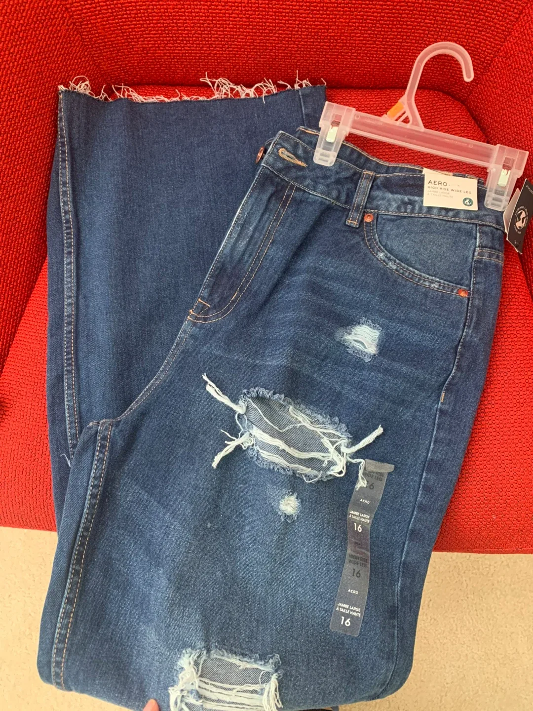 AERO High Rise Wide Leg Jeans - Size 16 thumbnail