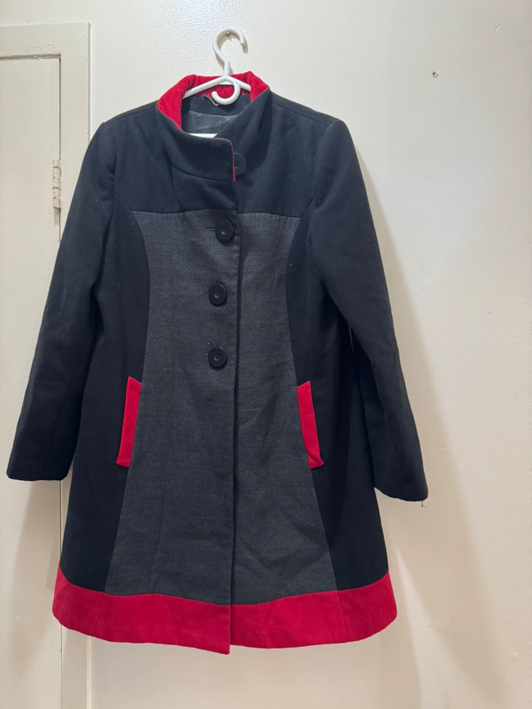 Jessica Black & Grey Coat - Size XL