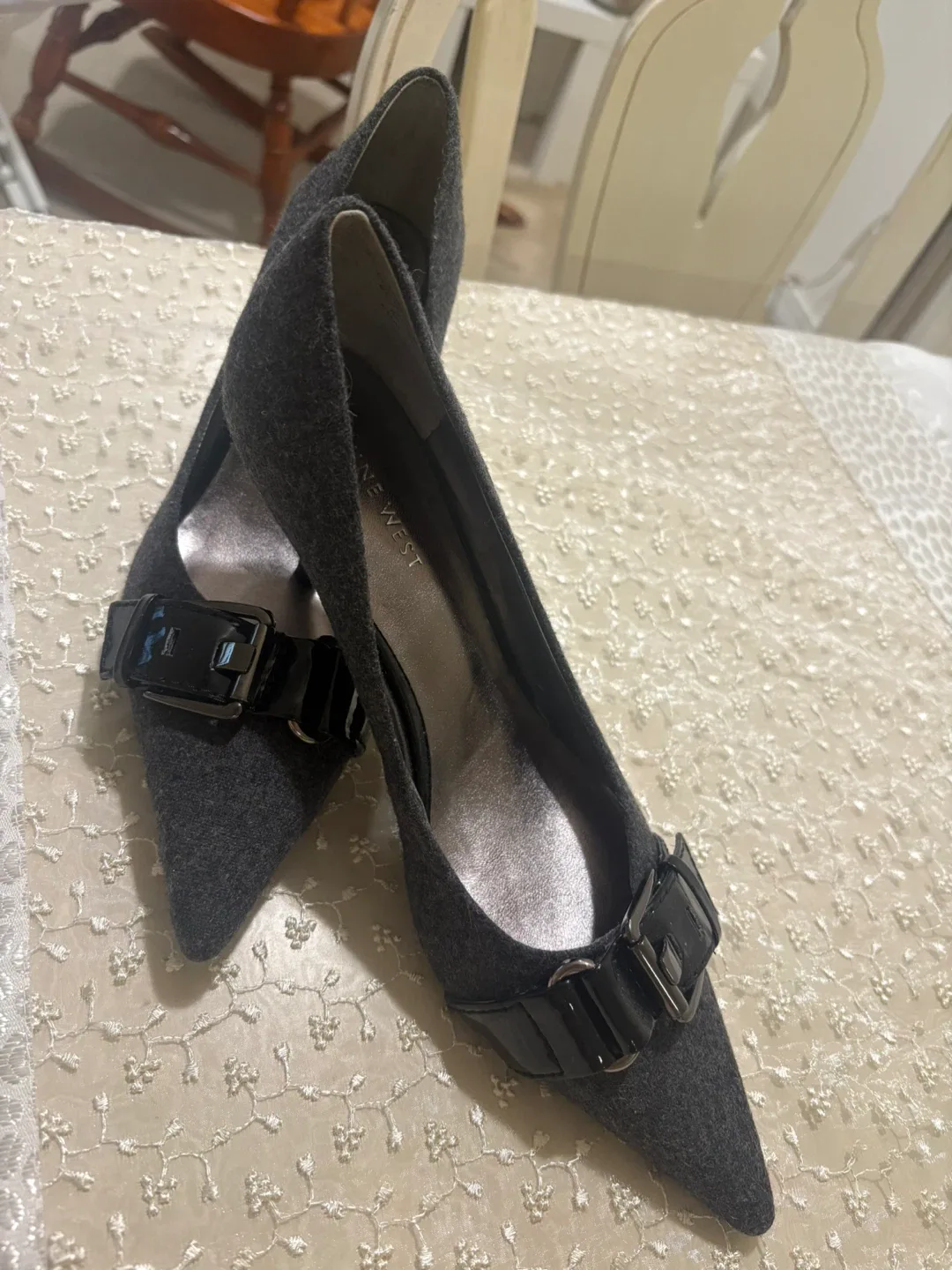Nine West Grey Heels, Size 6.5M image indicator(2)